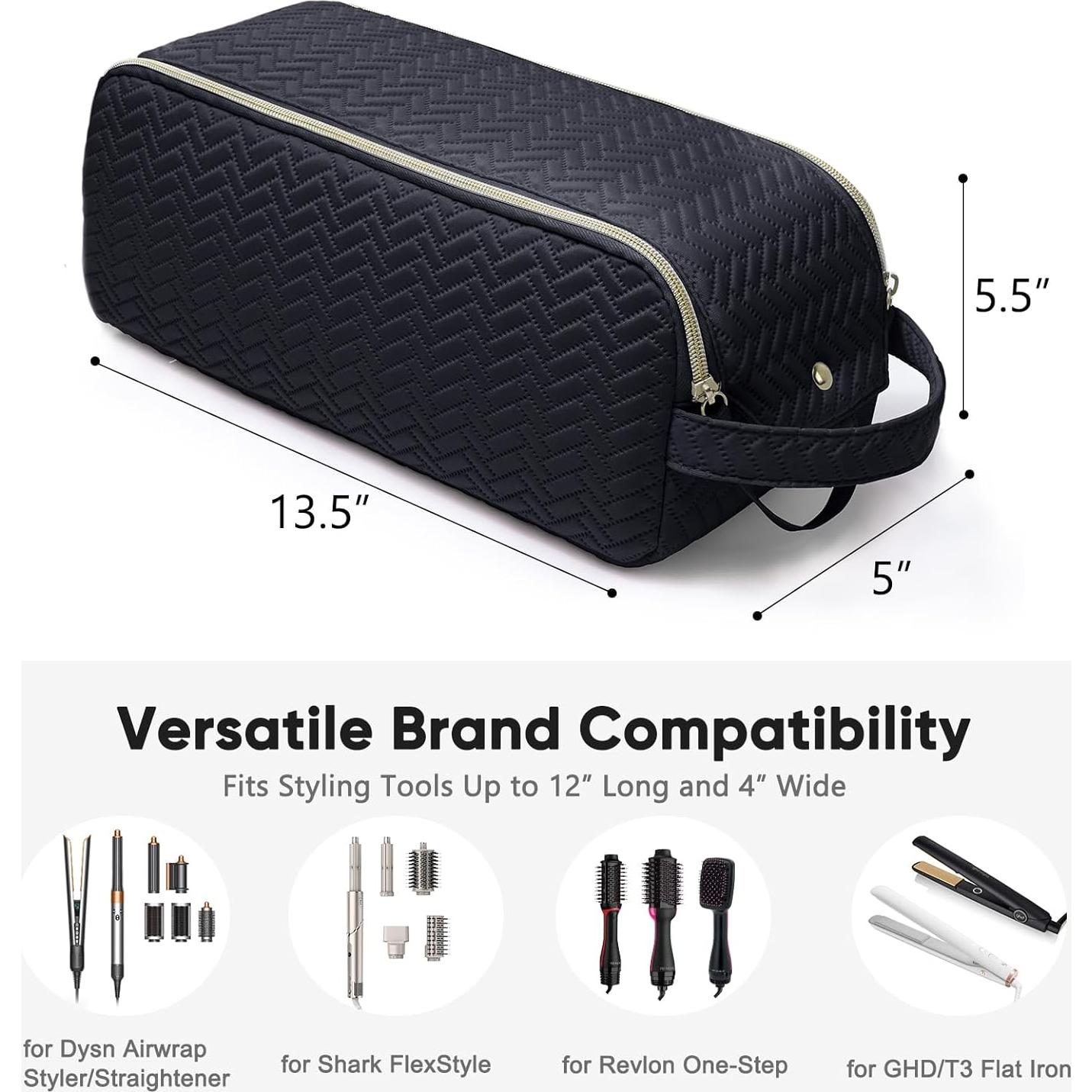 Bolsa de Viaje para Herramientas de Cabello ELCUPA Negra 34x12.7x14 cm