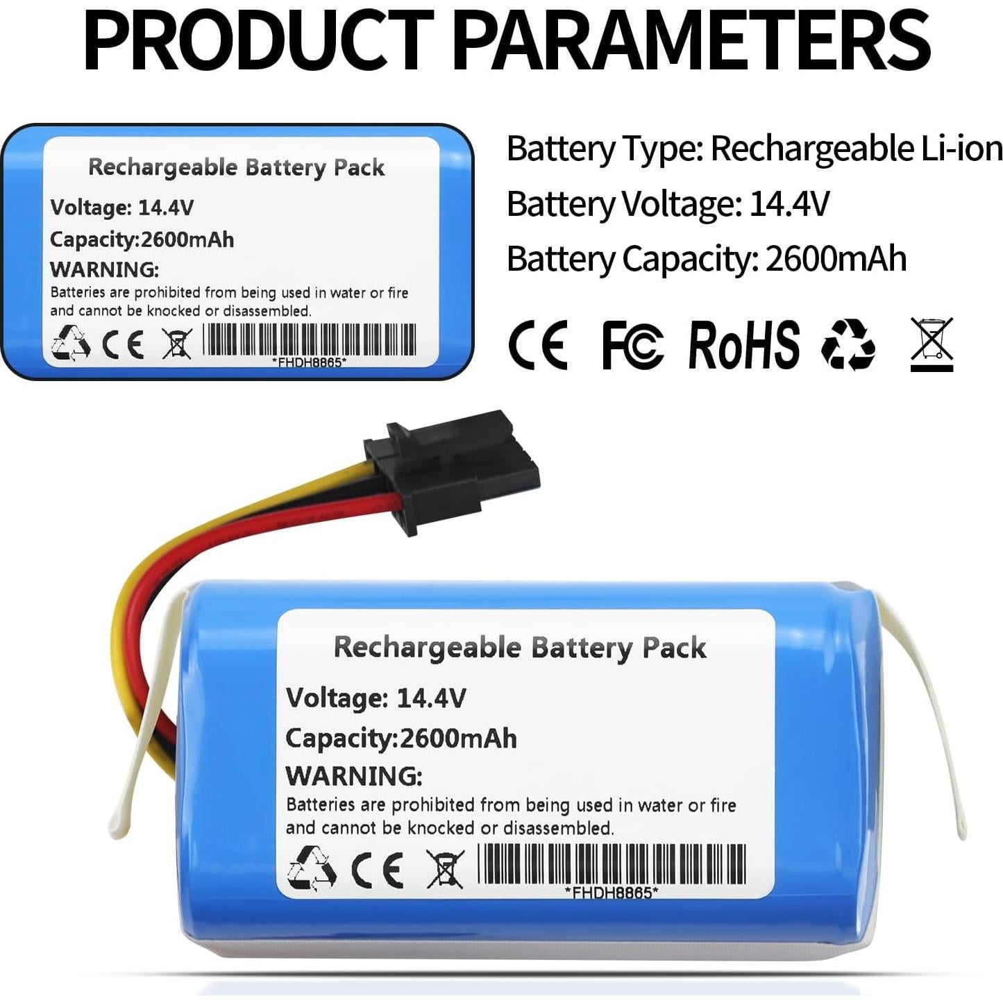 Batería de Reemplazo ZTHY AK330 14.4V 2600mAh para Eufy L50/L60