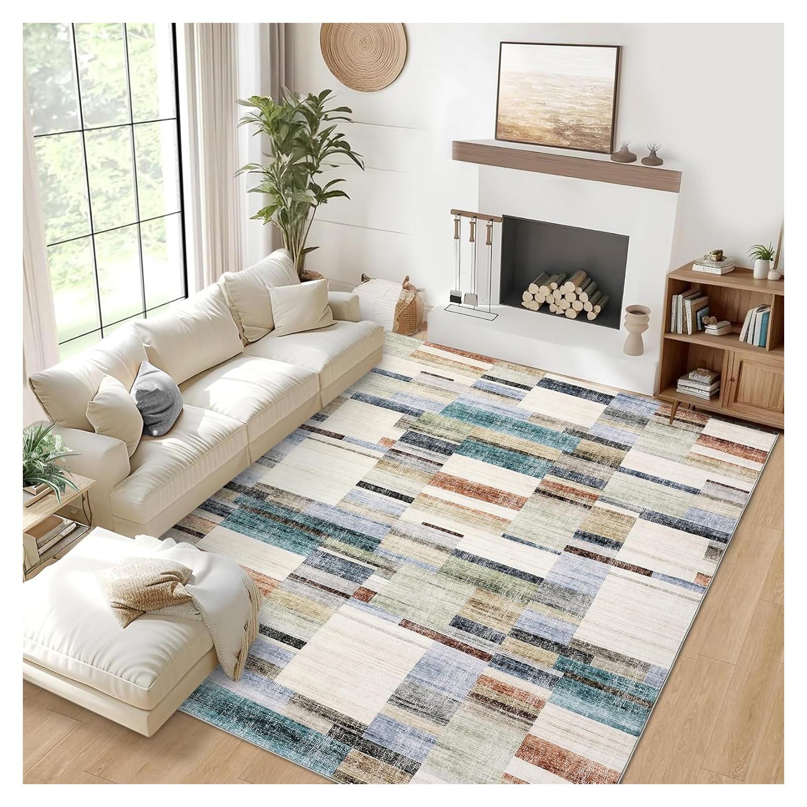 Alfombra de Área Grande GlowSol 2.74x3.66m Lavable Antideslizante