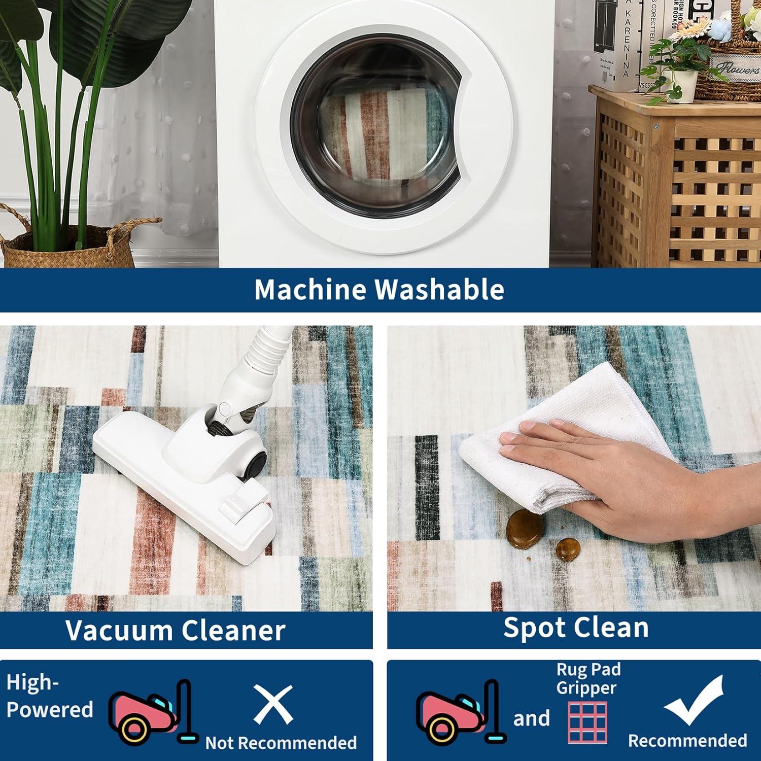 Alfombra de Área Grande GlowSol 2.74x3.66m Lavable Antideslizante