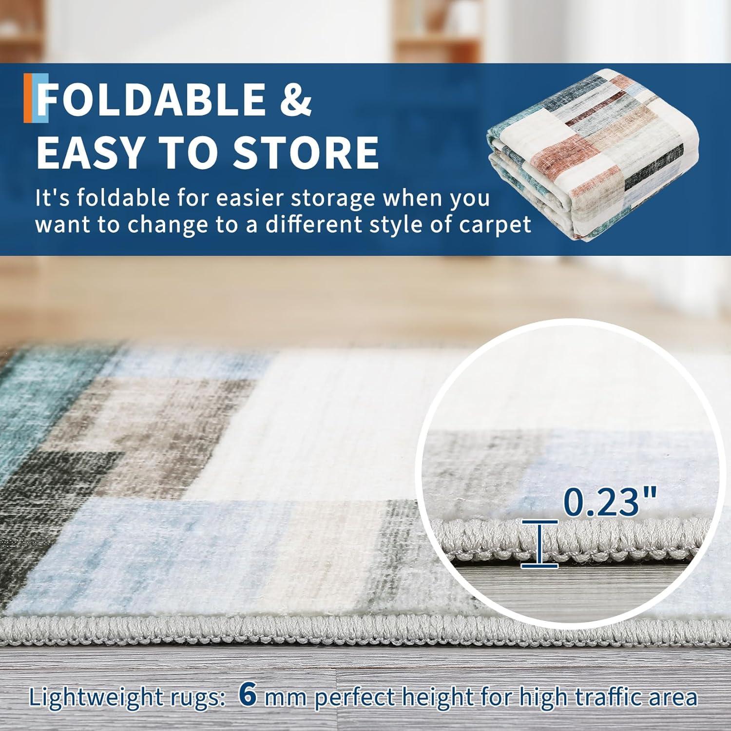 Alfombra de Área Grande GlowSol 2.74x3.66m Lavable Antideslizante