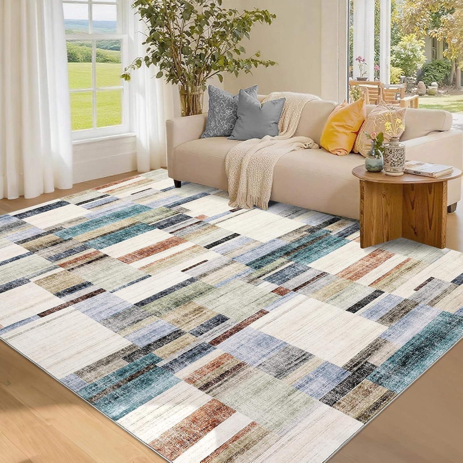 Alfombra de Área Grande GlowSol 2.74x3.66m Lavable Antideslizante