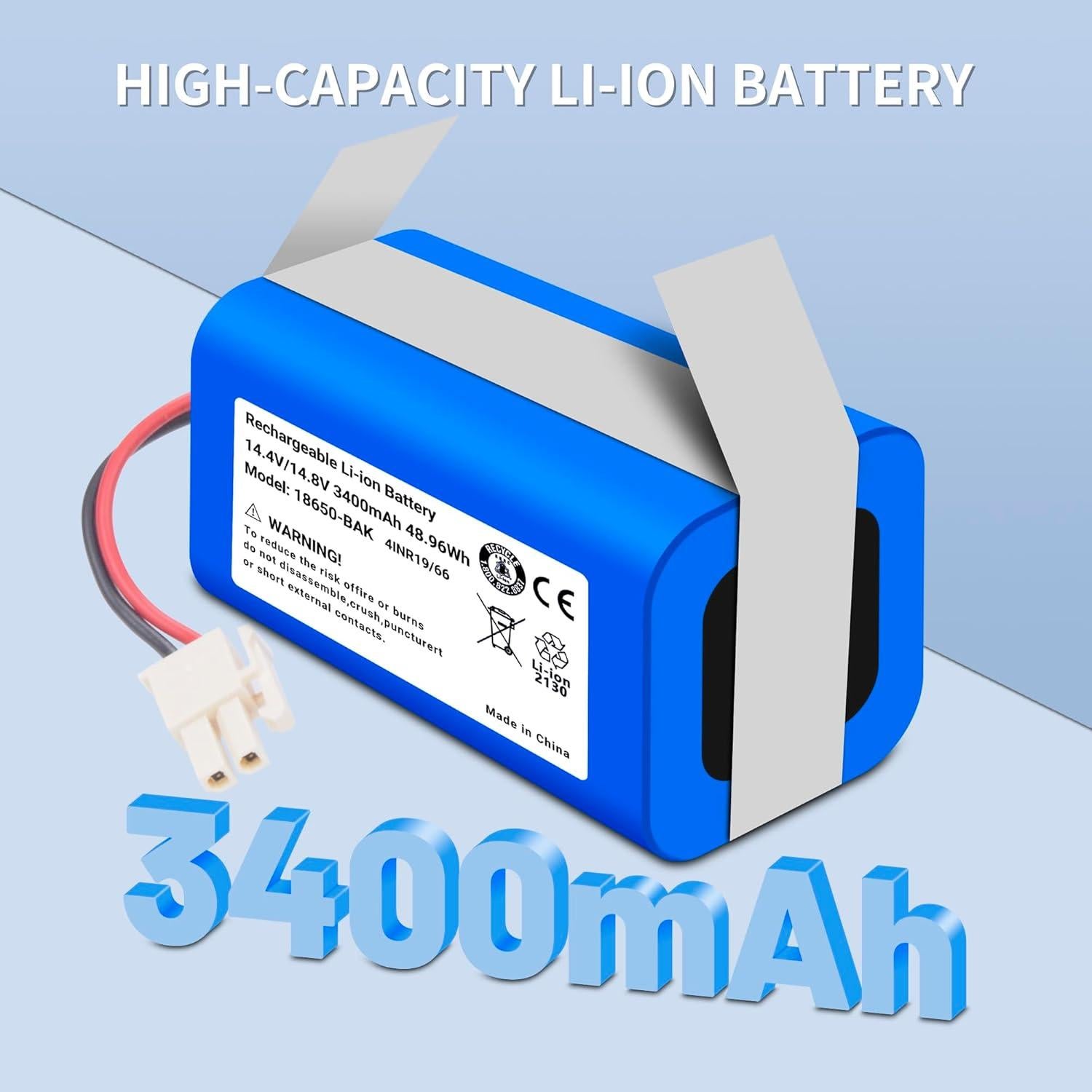 Batería Li-Ion 3400mAh para Aspiradoras ILIFE A4 A6 A7 A8 A9