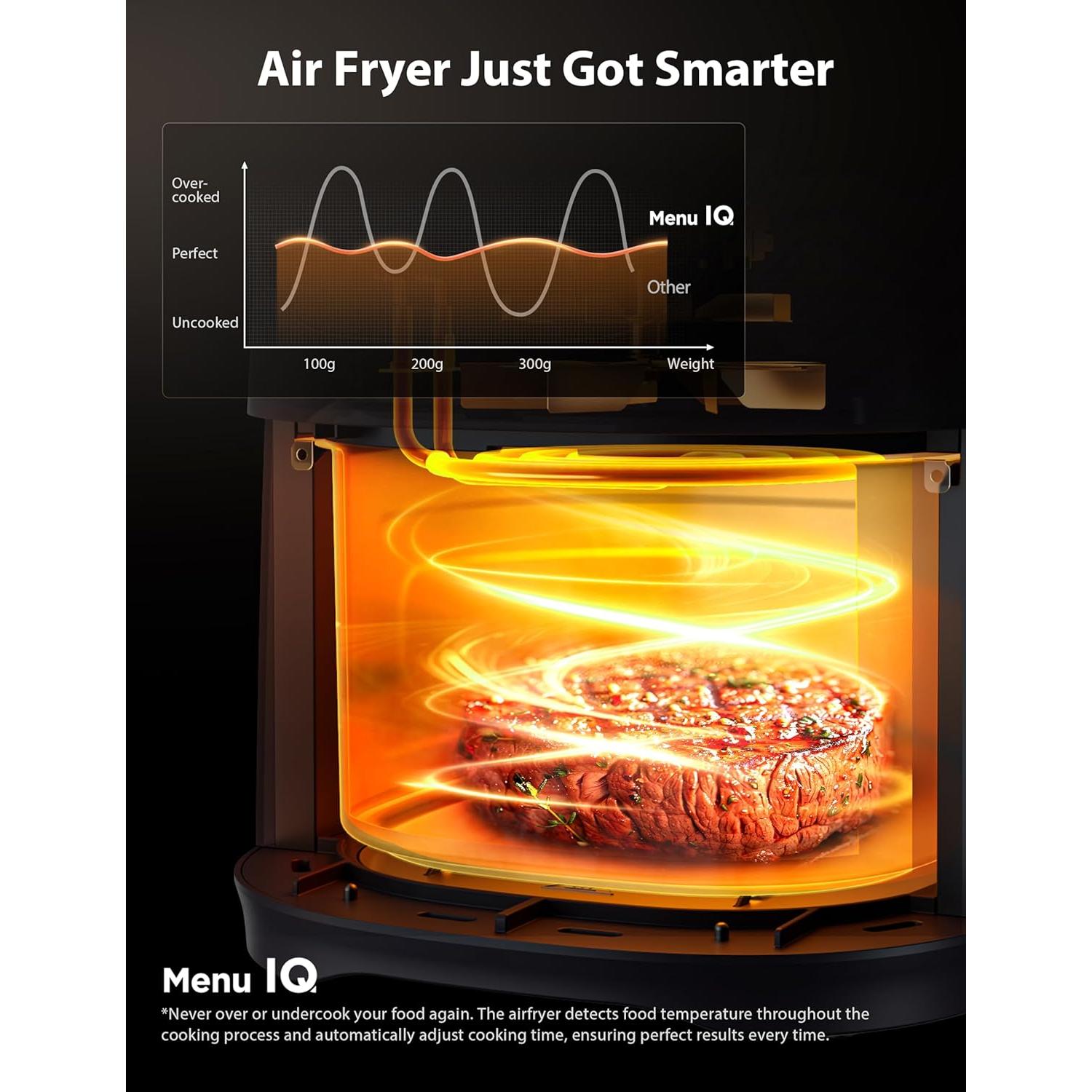 Freidora de Aire Toshiba 5.5QT Heat-Q, 8 Menús, 1500W