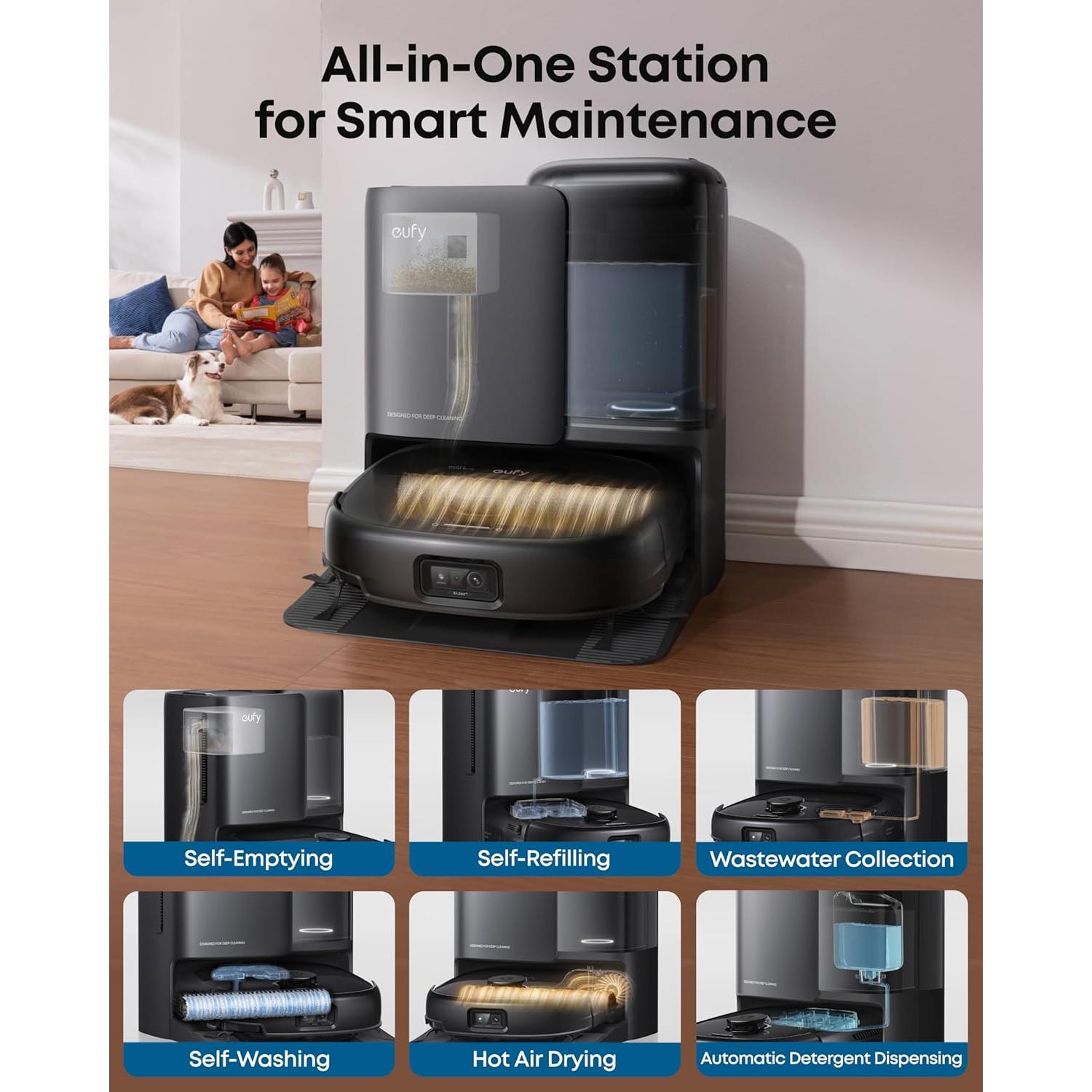 Aspiradora Robot eufy E25 con Cepillo Rodante y Autolavado