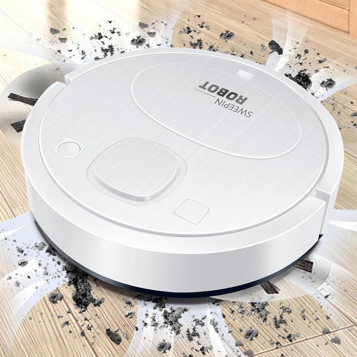 Robot Vacuum Cleaner，Robot Vacuum and Mop, Vacuum Robot mop Advanced Obstacle Avoidance, Aspiradora Robot Slim Design, Ideal for Pet Hair, Hard Floor,Carpet -4-White