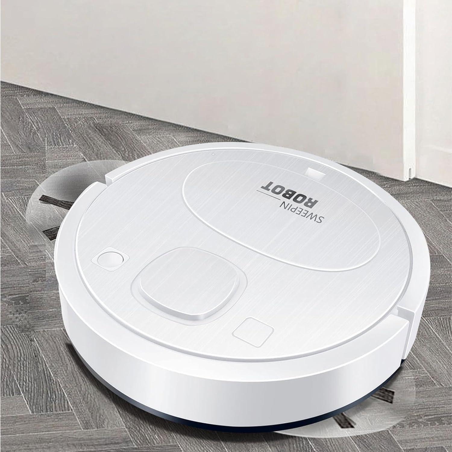 Robot Vacuum Cleaner，Robot Vacuum and Mop, Vacuum Robot mop Advanced Obstacle Avoidance, Aspiradora Robot Slim Design, Ideal for Pet Hair, Hard Floor,Carpet -4-White