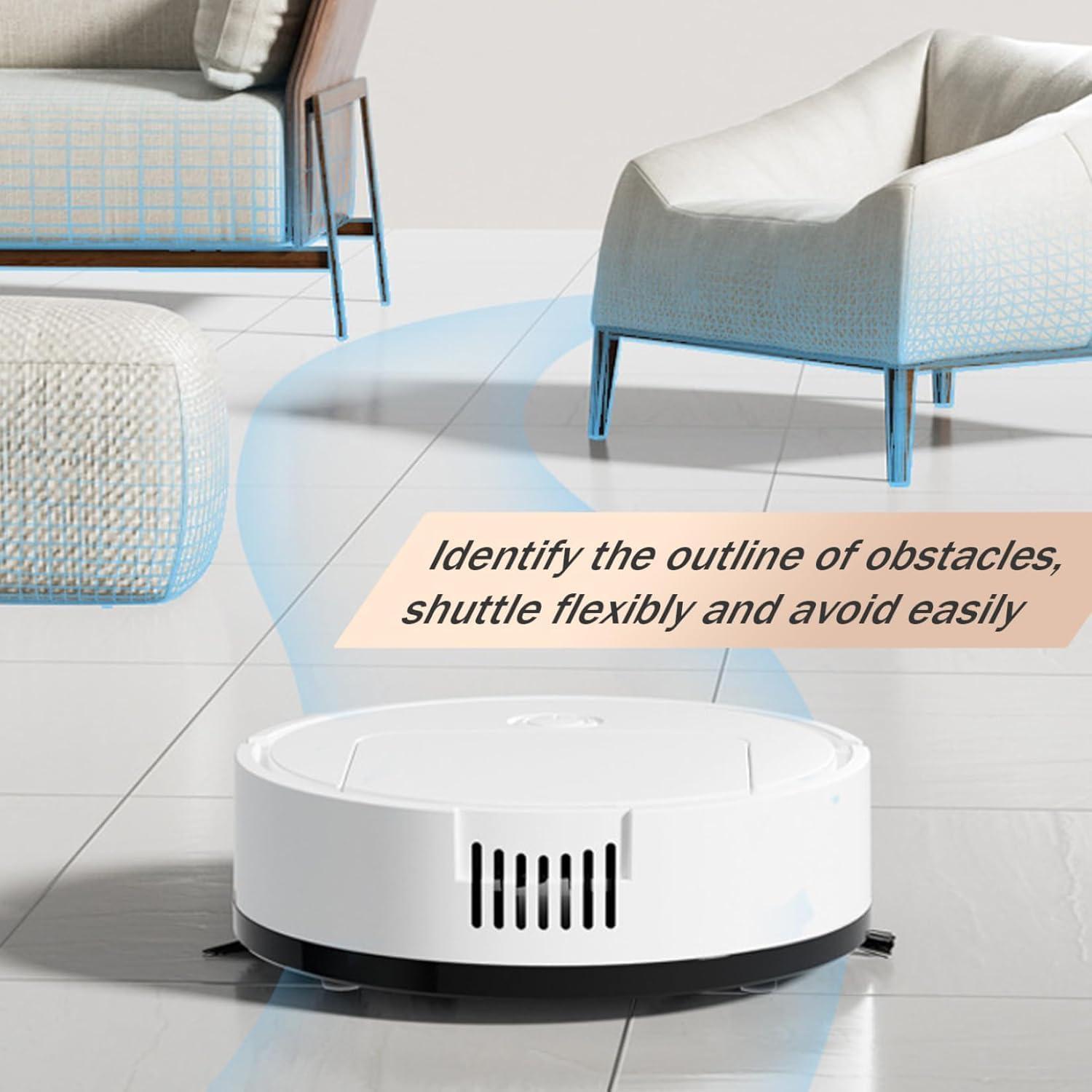 Robot Vacuum Cleaner，Robot Vacuum and Mop, Vacuum Robot mop Advanced Obstacle Avoidance, Aspiradora Robot Slim Design, Ideal for Pet Hair, Hard Floor,Carpet -4-White