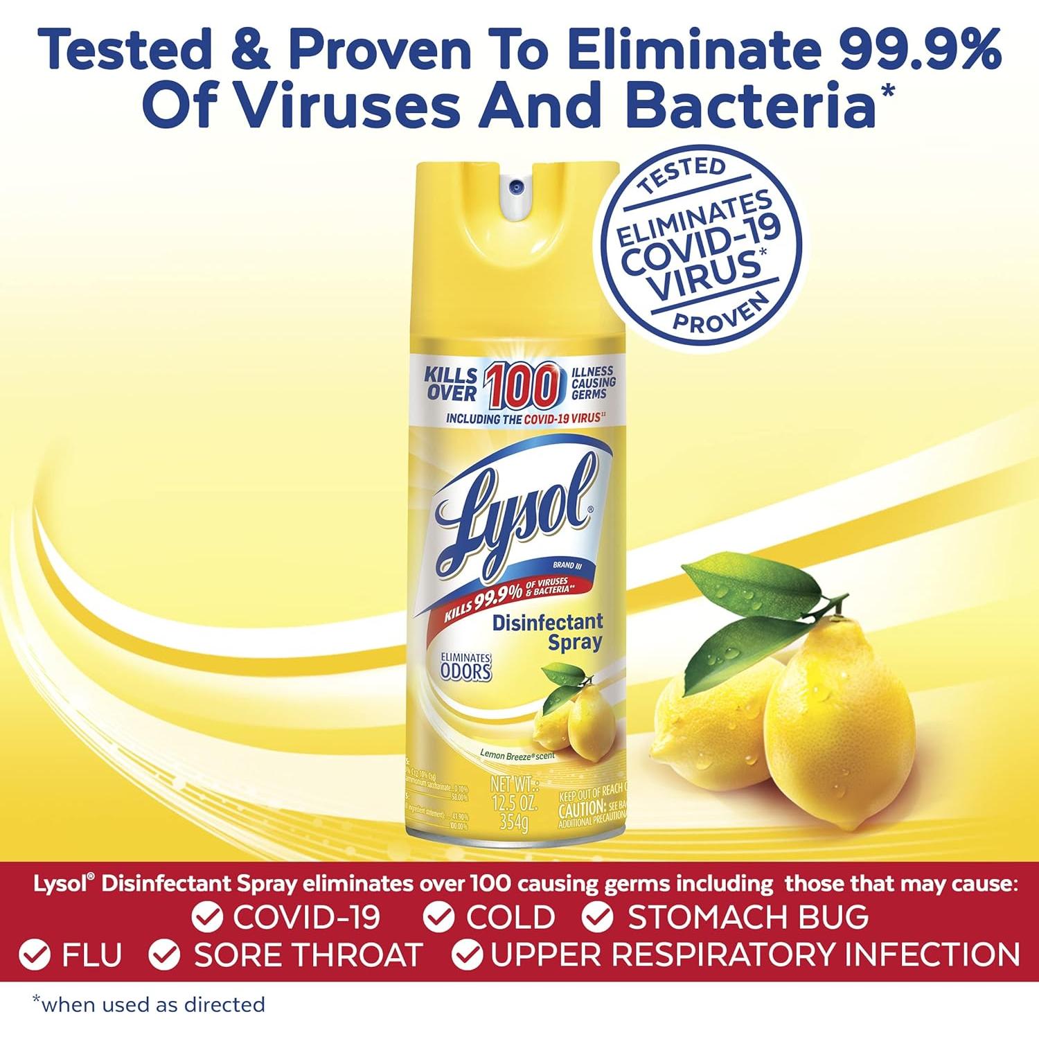 Lysol Spray Desinfectante Antibacteriano Brisa de Limón 354ml