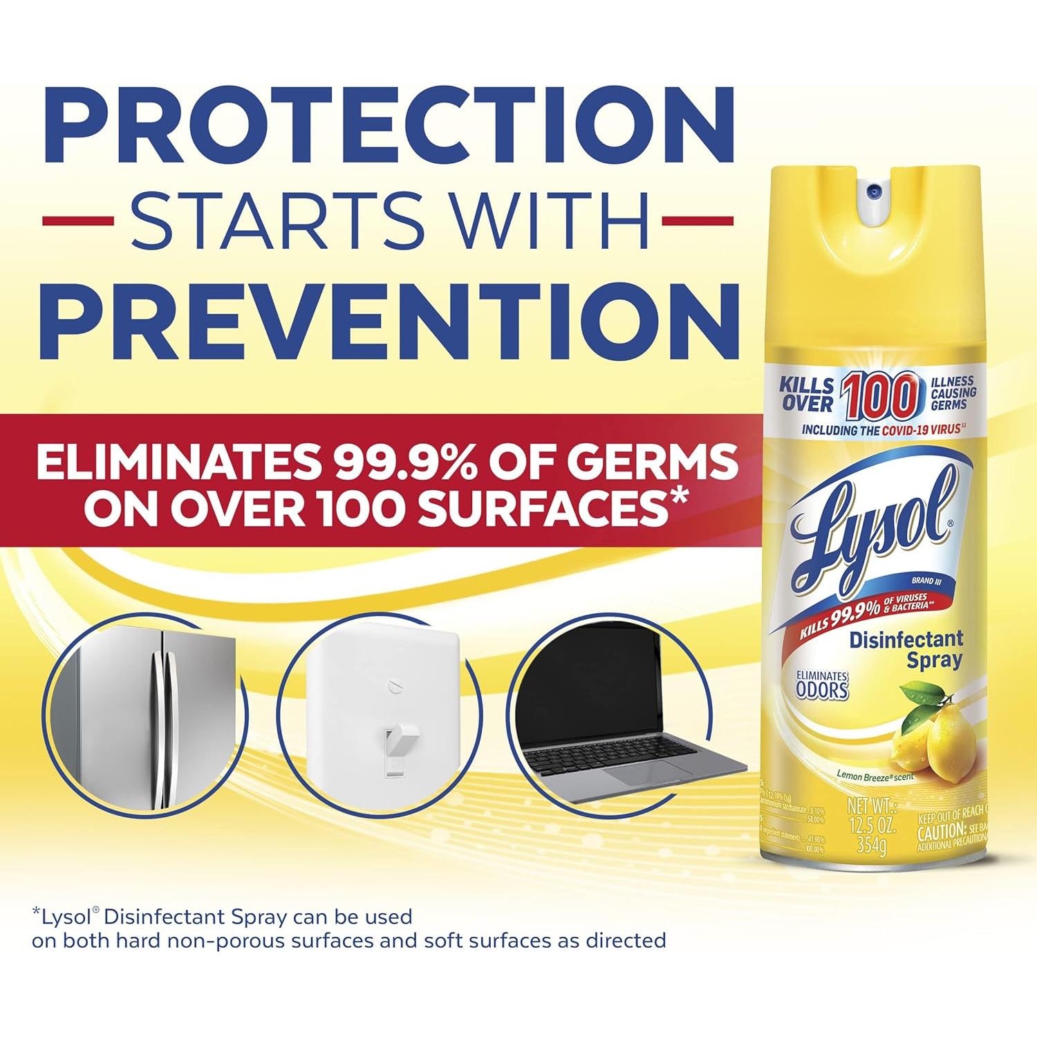 Lysol Spray Desinfectante Antibacteriano Brisa de Limón 354ml