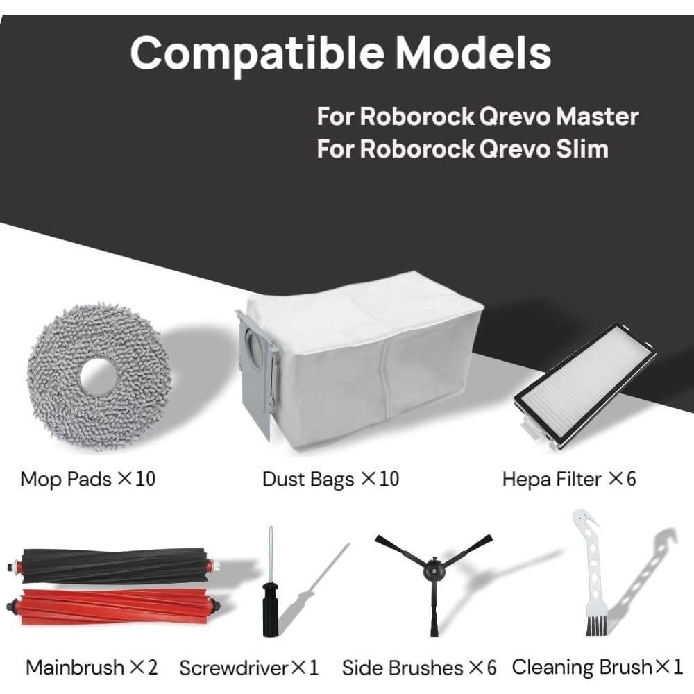 Paquete de Accesorios para Aspiradora Roborock Qrevo - 36 Piezas