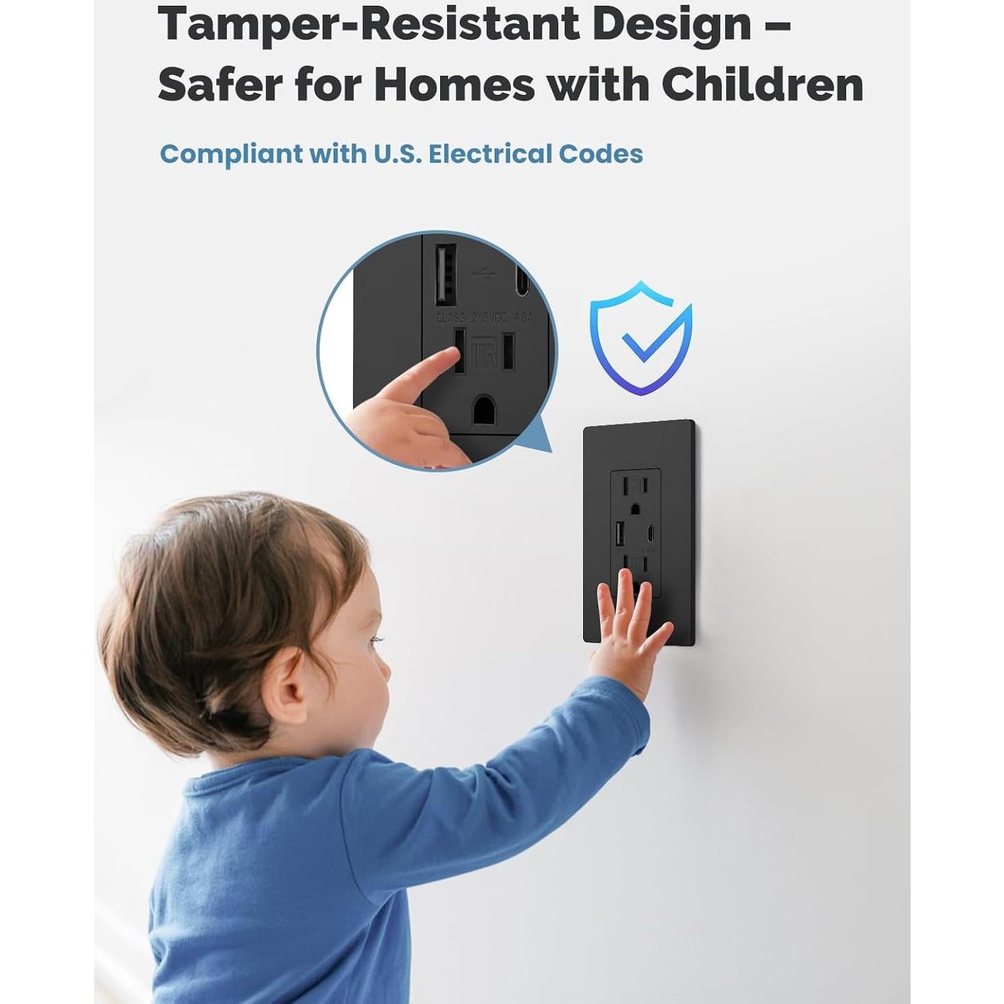 MOES Cargador USB Rápido 5V 4.8A 15A Negro para Pared