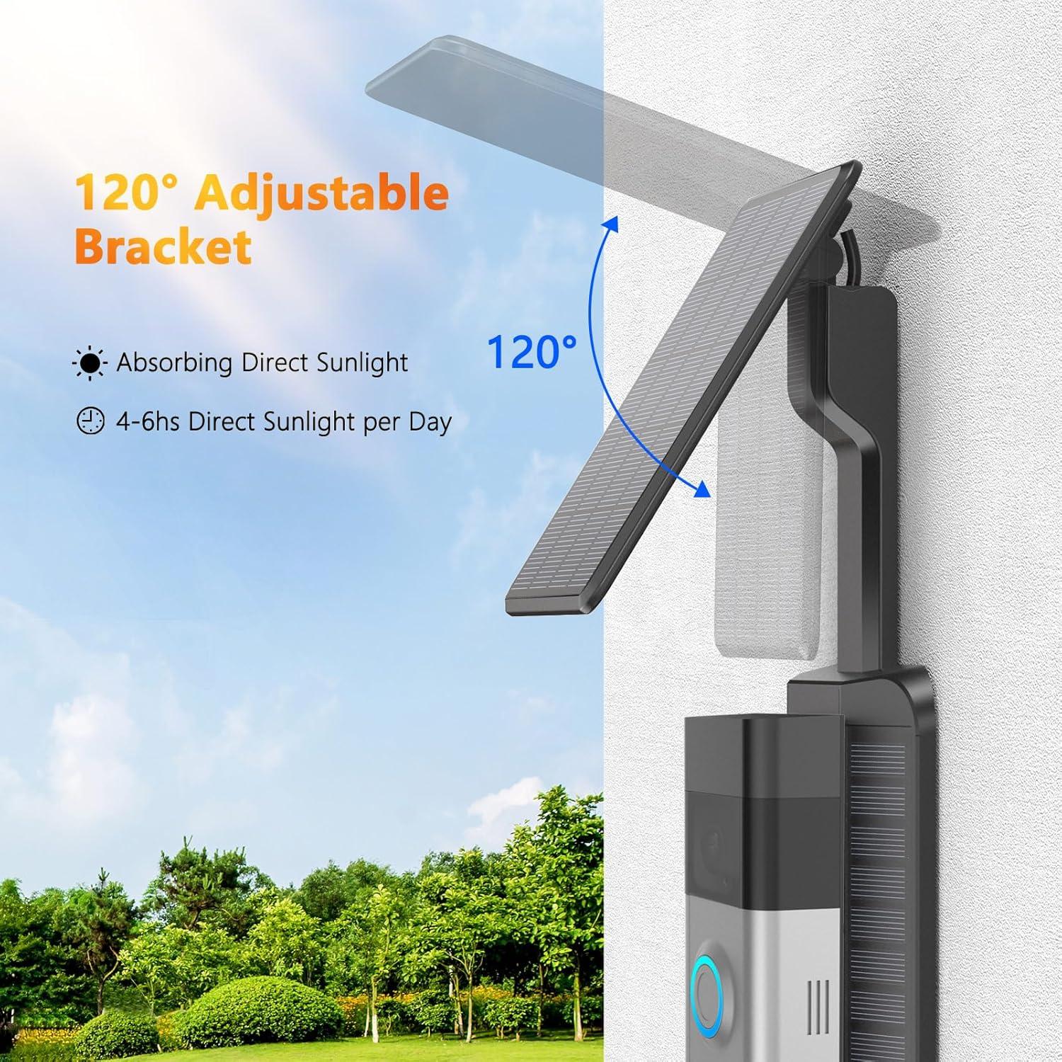 Cargador Solar QIBOX para Timbre Ring Video Doorbell 3/4