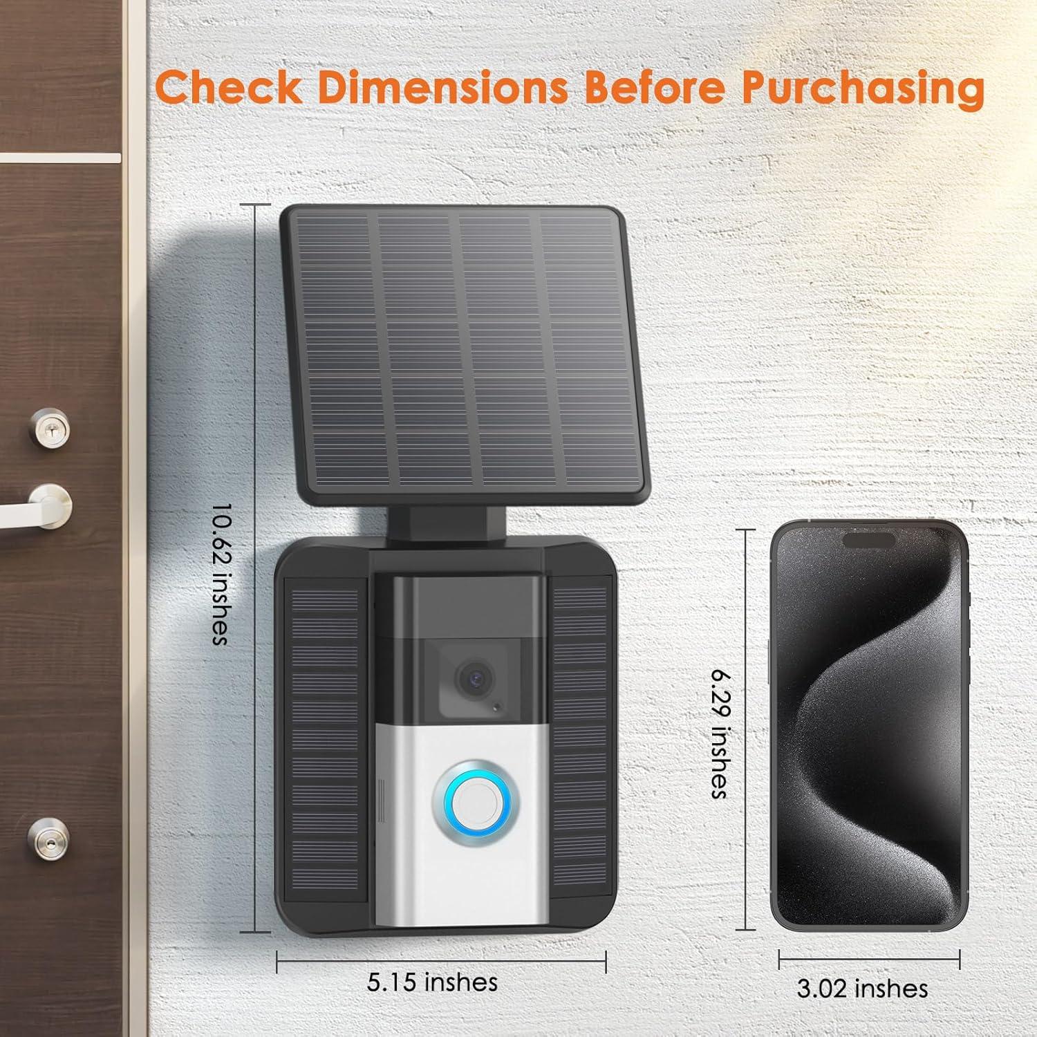 Cargador Solar QIBOX para Timbre Ring Video Doorbell 3/4