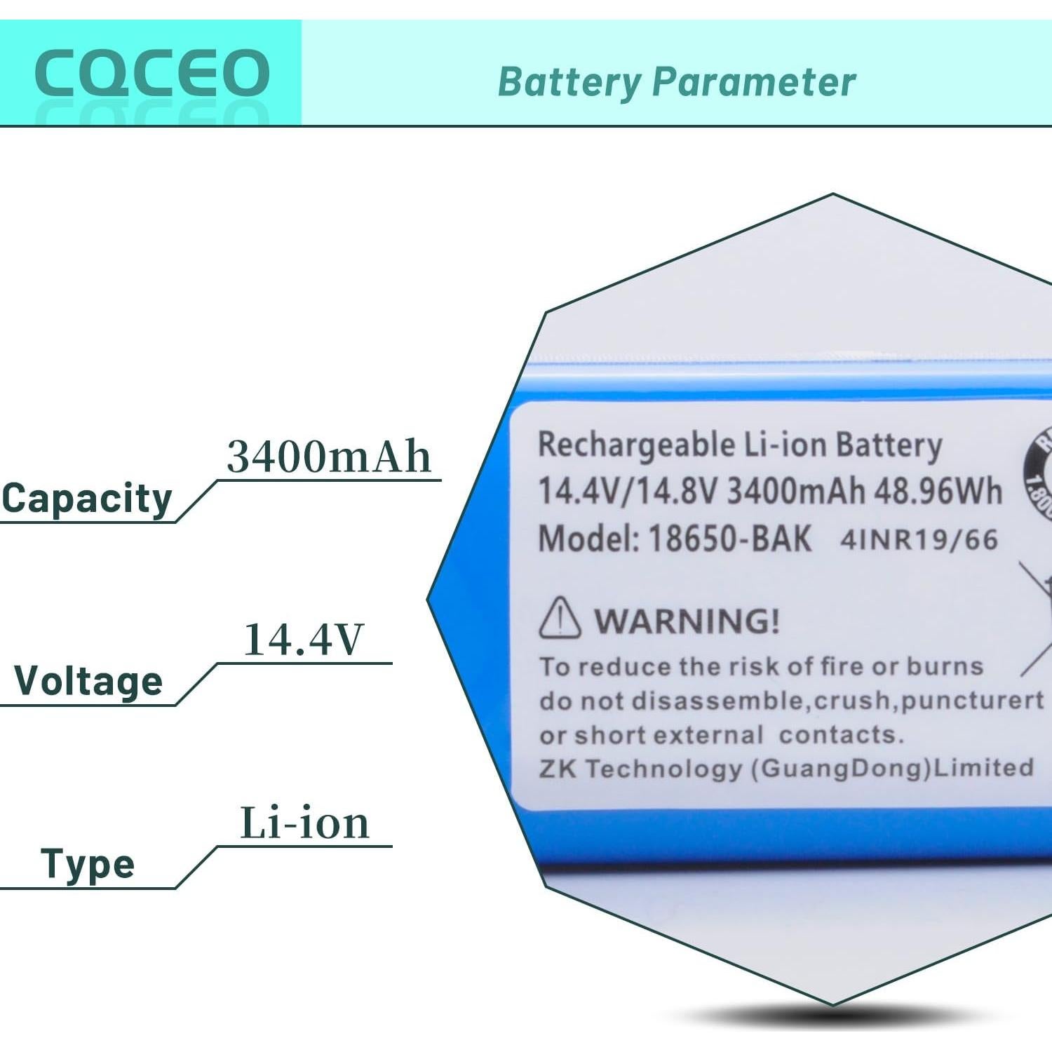 Batería de iones de litio 3400mAh 14.4V para AIRROBO P20