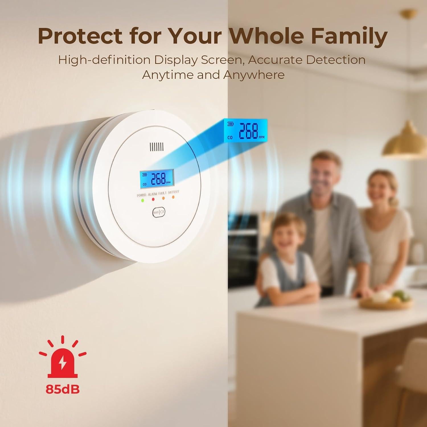 Detector de Monóxido de Carbono PG-C02 con Pantalla Digital