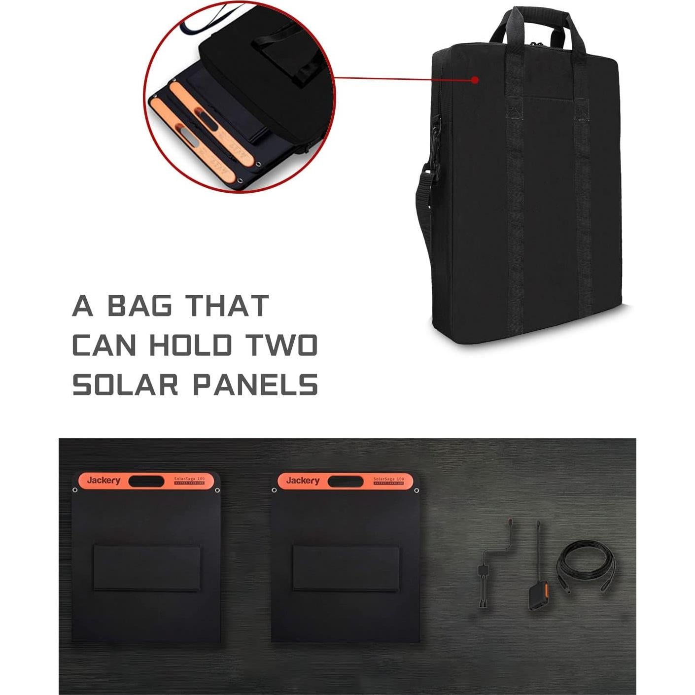 Bolsa Acolchada para Panel Solar Jackery 100W - Negra