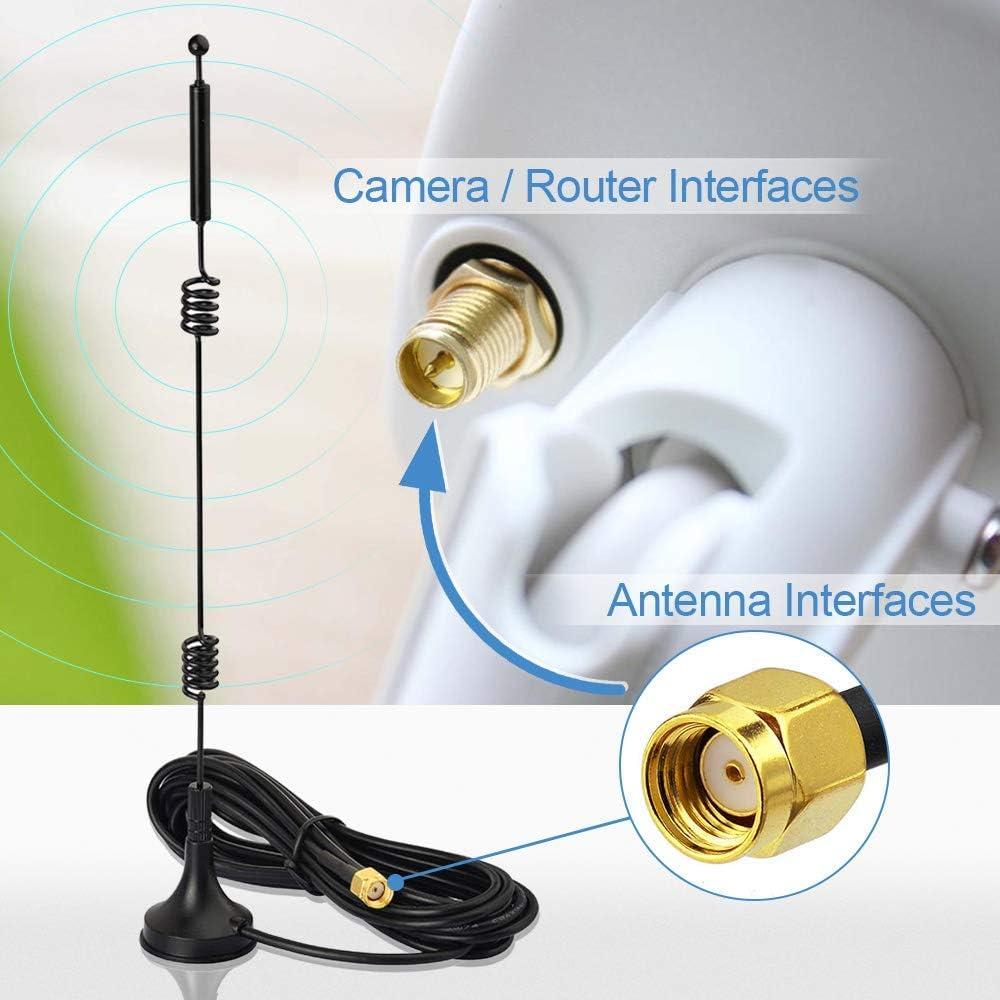 Antena WiFi Doble Banda BINGFU 9dBi RP-SMA Macho Paquete de 2