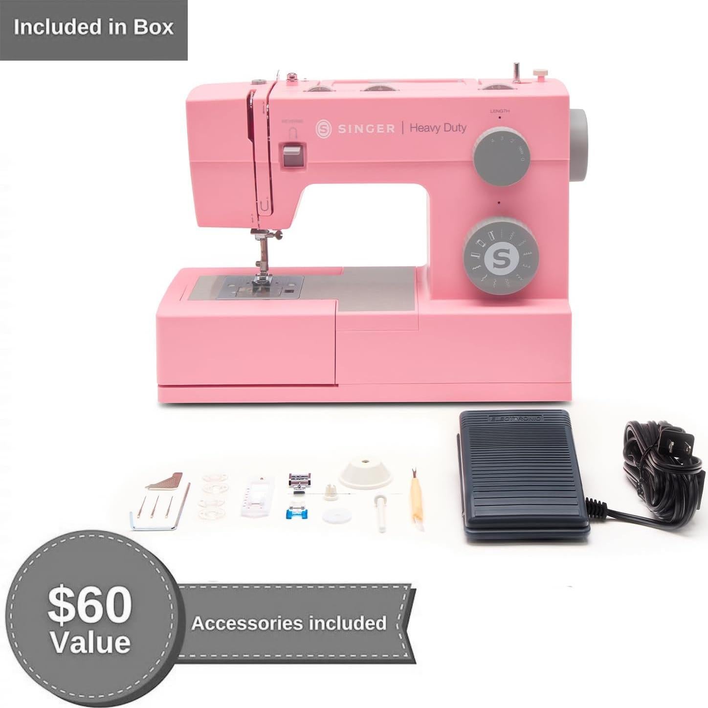 Máquina de Coser SINGER 4411 Pesada Rosa 69 Puntadas LED