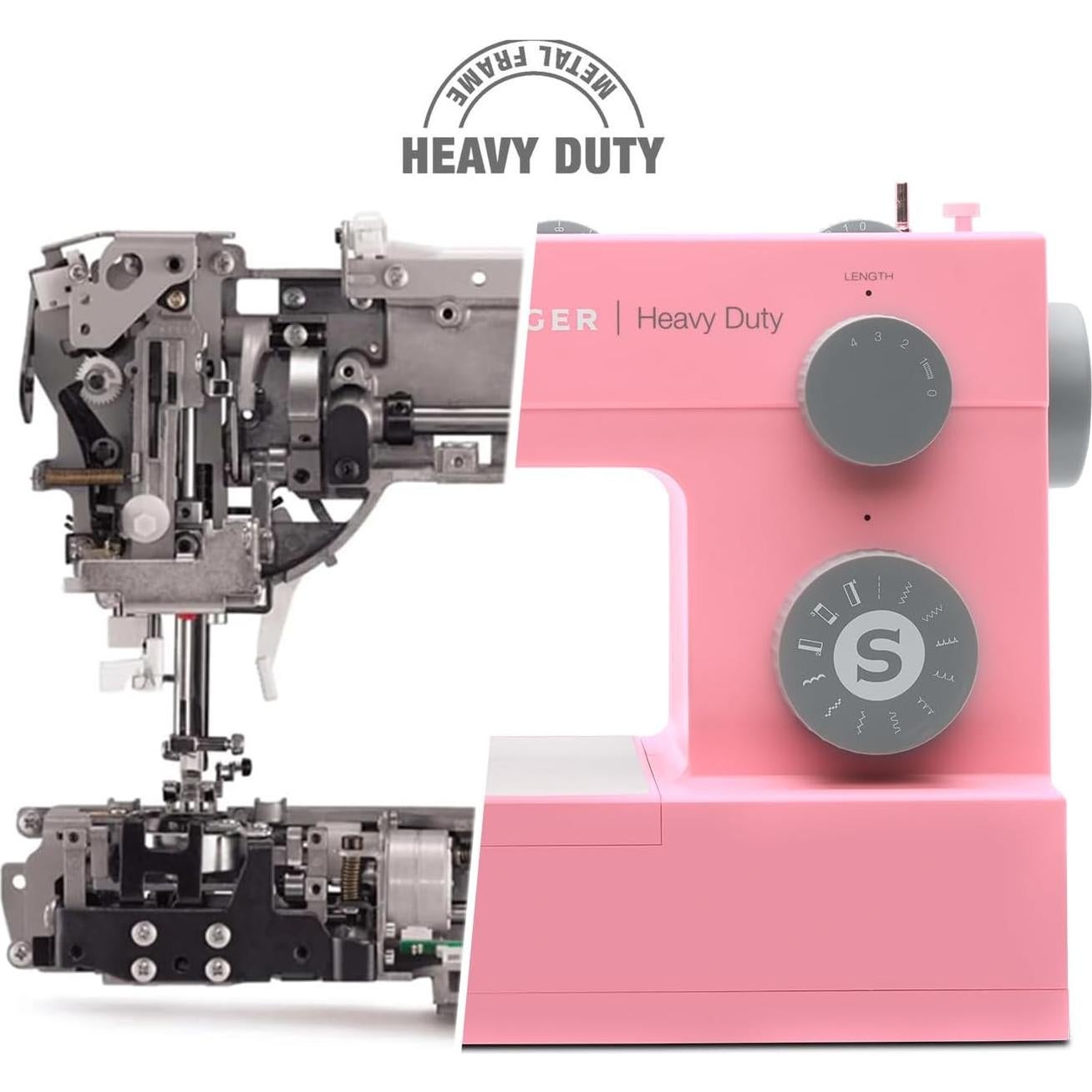 Máquina de Coser SINGER 4411 Pesada Rosa 69 Puntadas LED