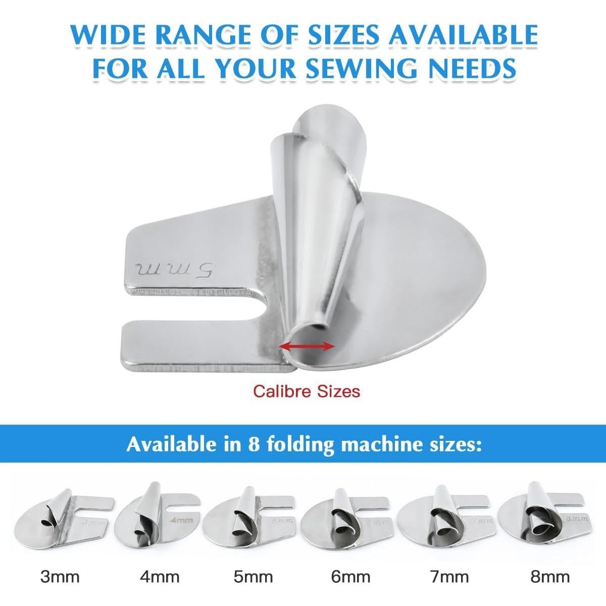 Juego de 6 Pies de Dobladillo Enrollado Universal FOCCTS 3-8mm