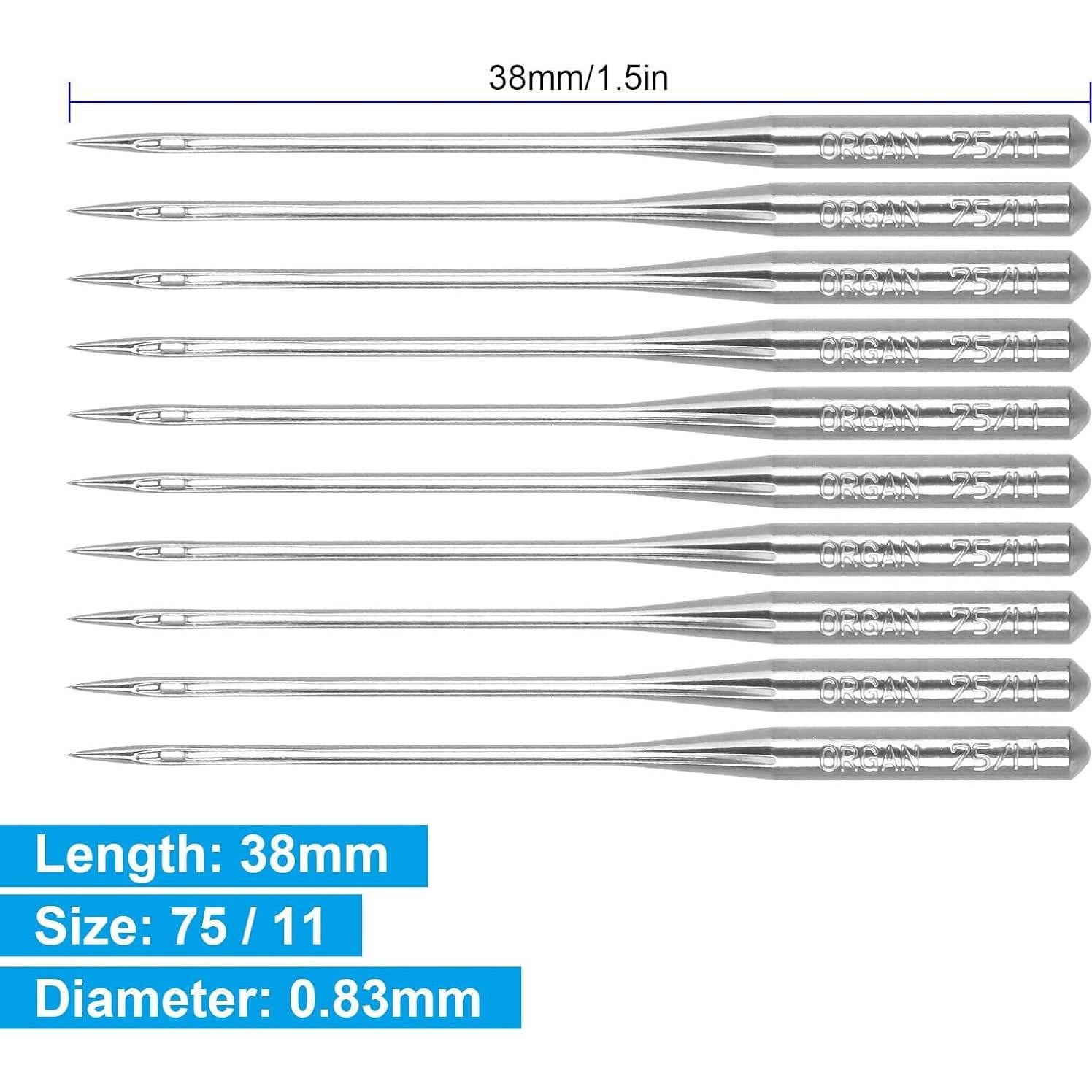 50 Agujas de Máquina de Coser Brother 75/11 para Bordado
