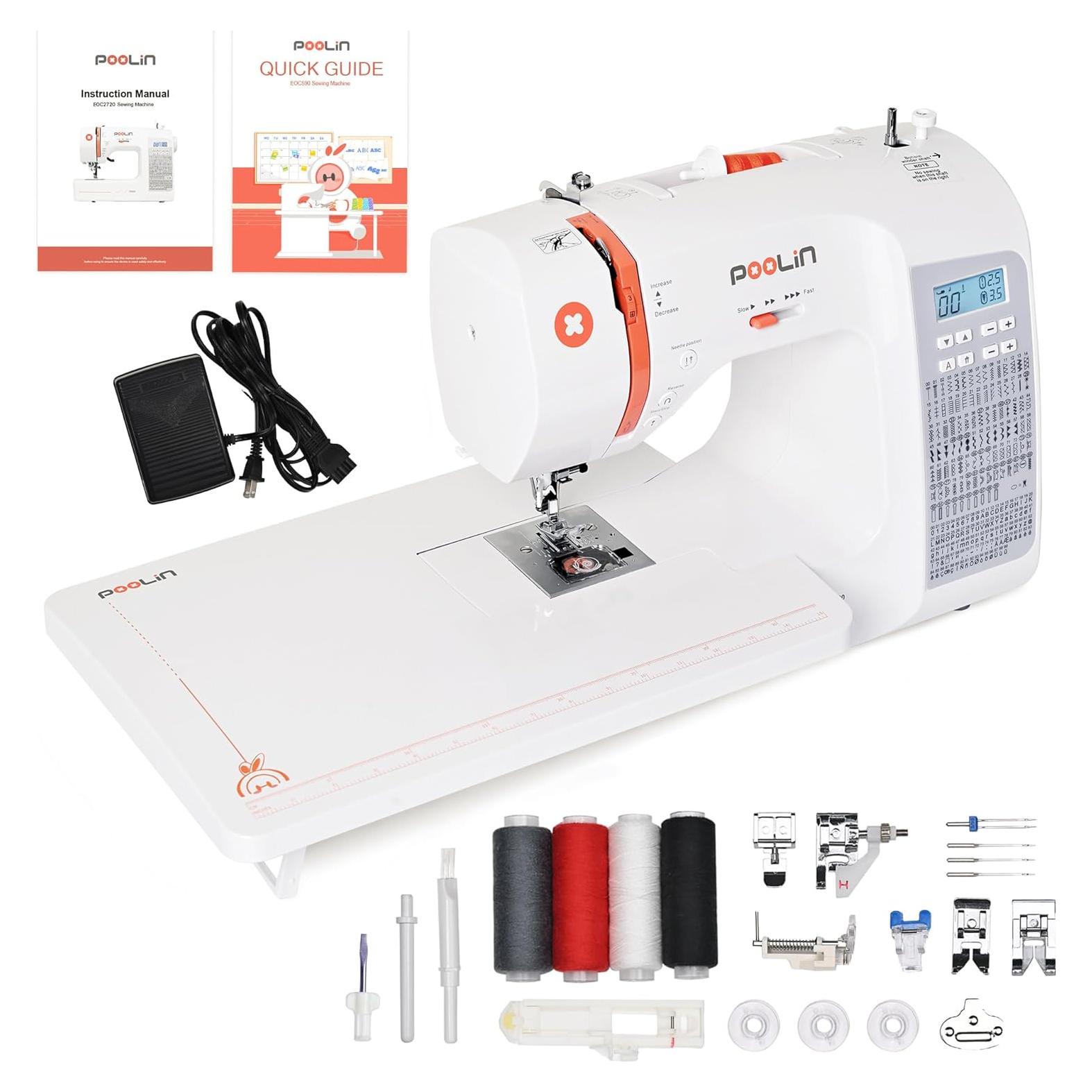 Máquina de Coser Poolin EOC02 Computarizada 200 Puntadas