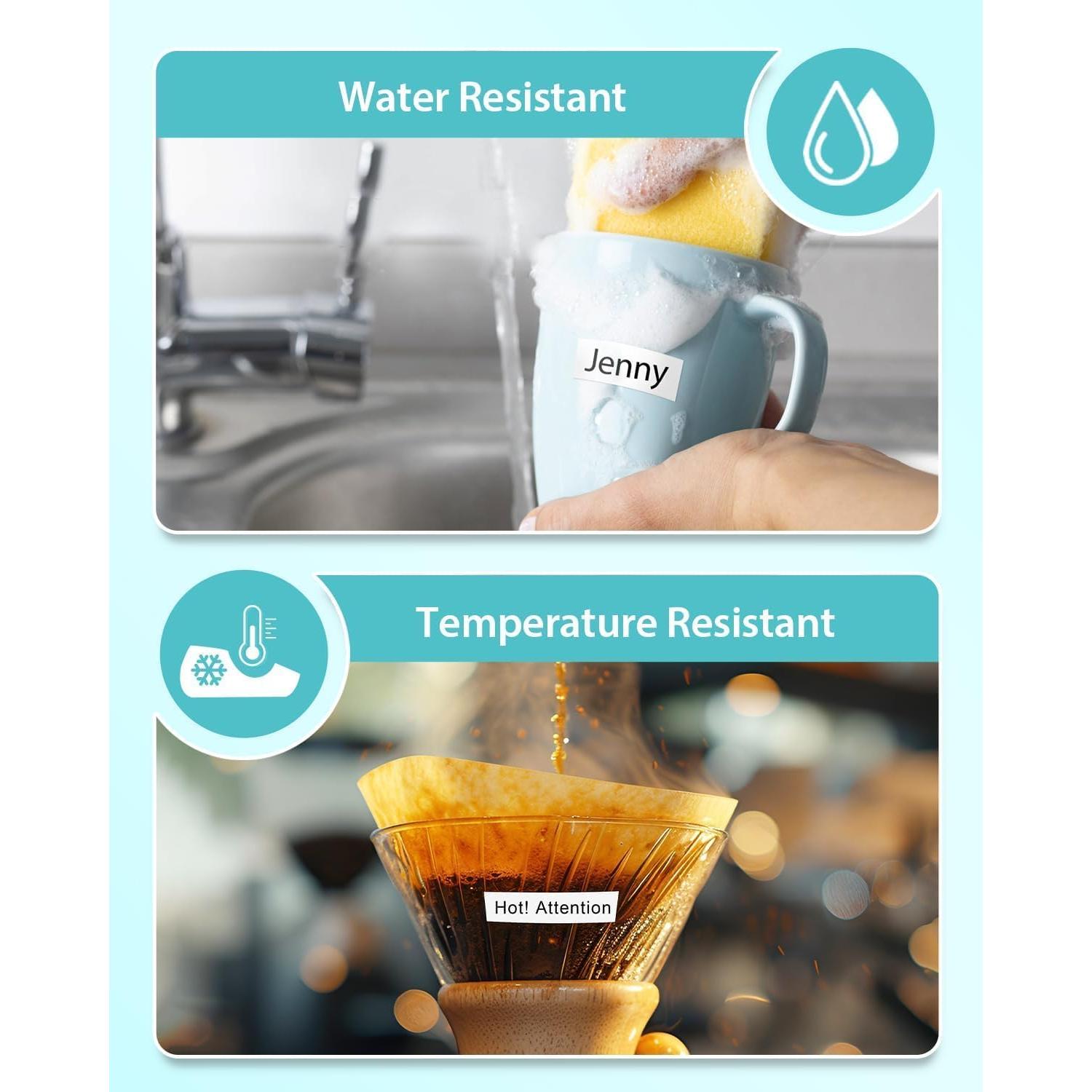 Cinta de Etiqueta Unismar TZe-231 12mm 5-Pack Negro sobre Blanco