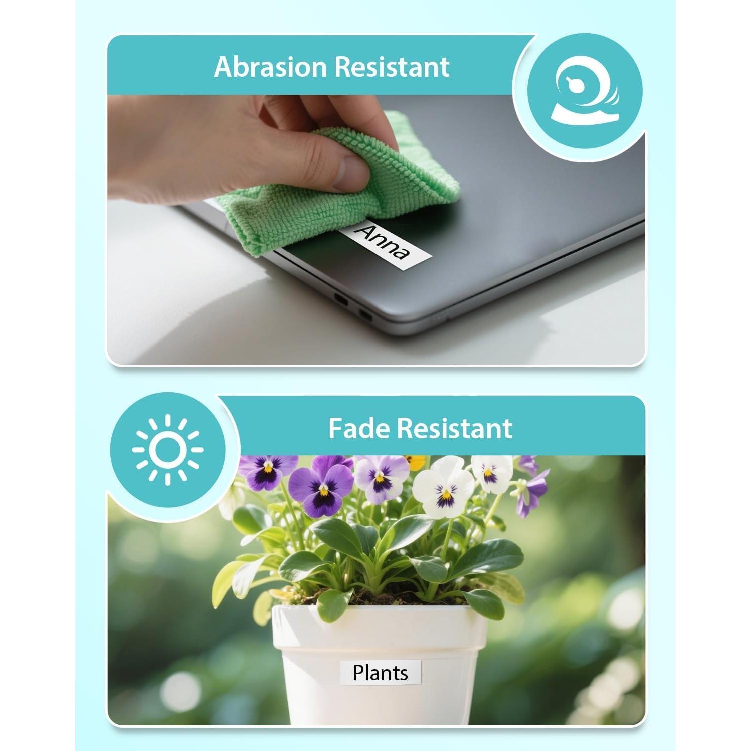 Cinta de Etiqueta Unismar TZe-231 12mm 5-Pack Negro sobre Blanco