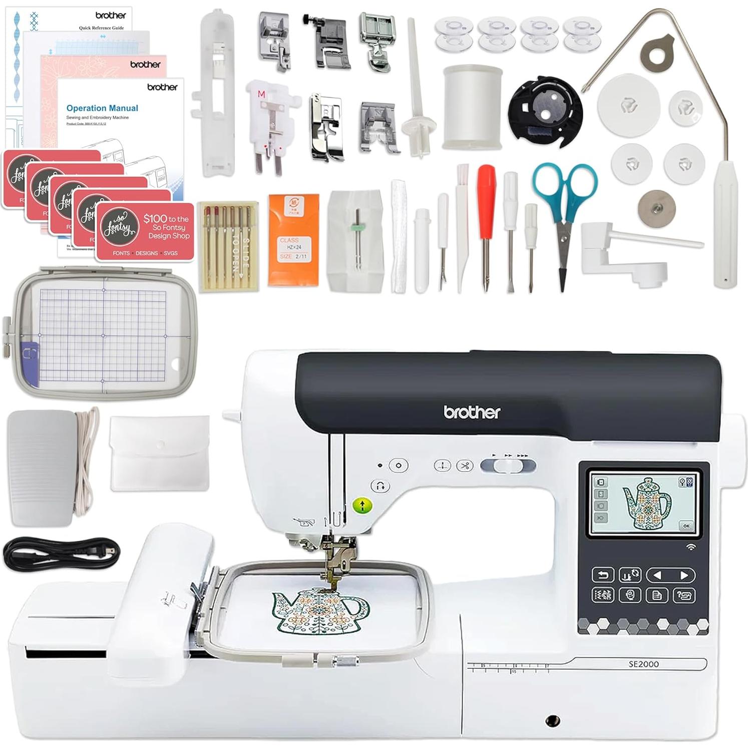 Máquina de Bordado y Costura Brother SE2000 9kg 5x7" Combo