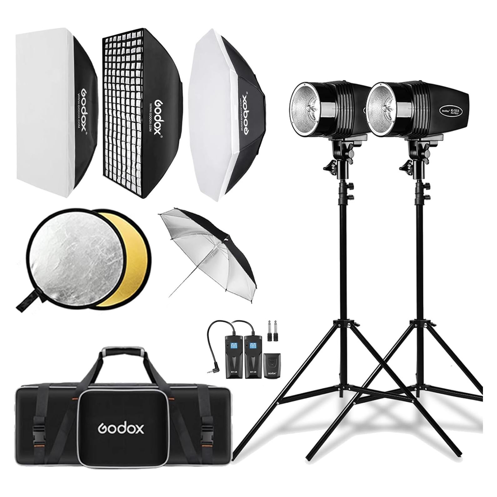 Kit de Flash de Estudio Godox K180A 2x180W con Softbox
