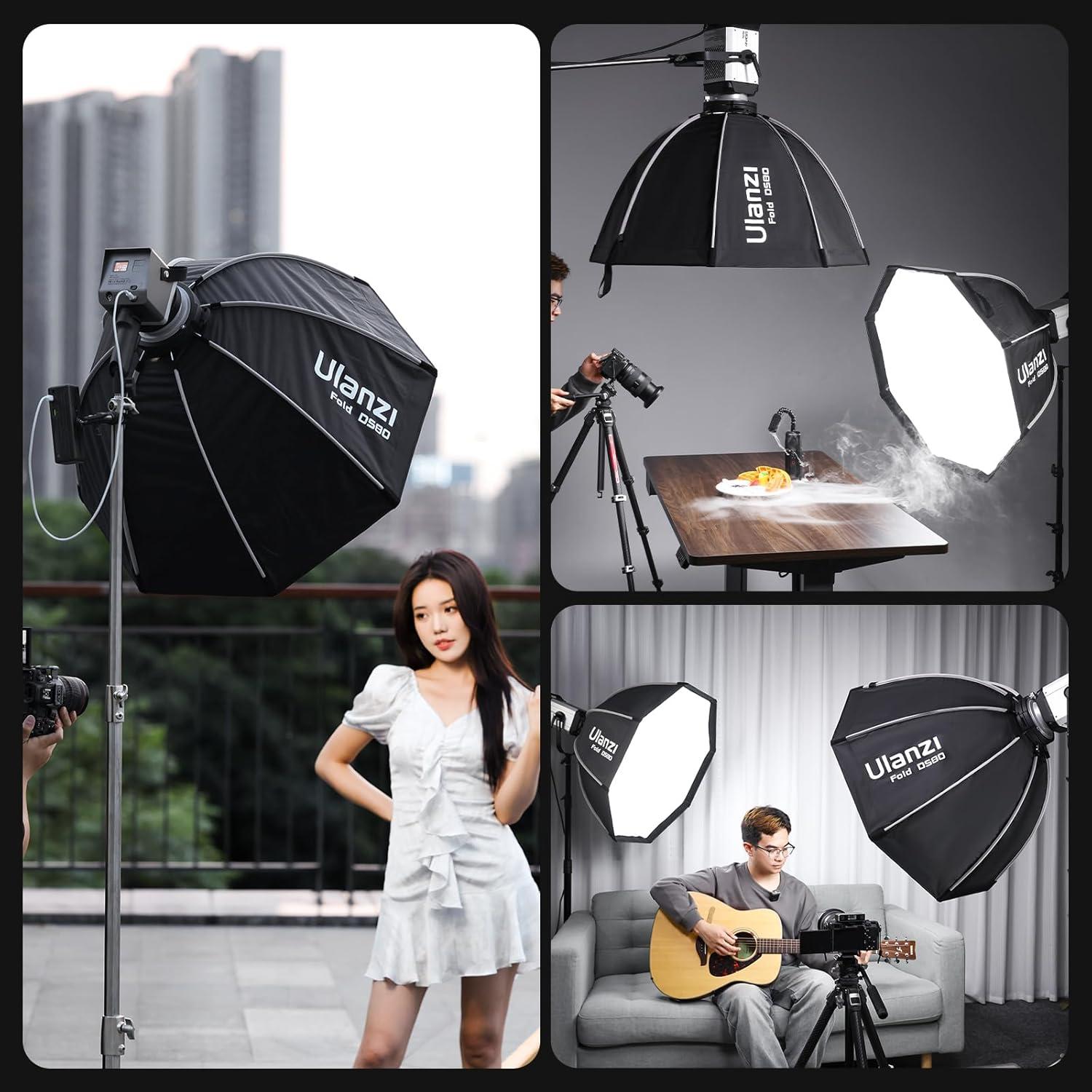 Softbox Parabólico ULANZI 80cm Montaje Rápido Bowens para Estudio