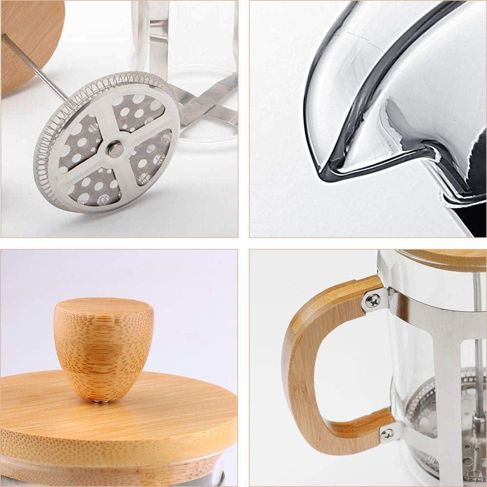 Cafetera Prensa Francesa Sivaphe 0.35L Acero Inoxidable Bambú