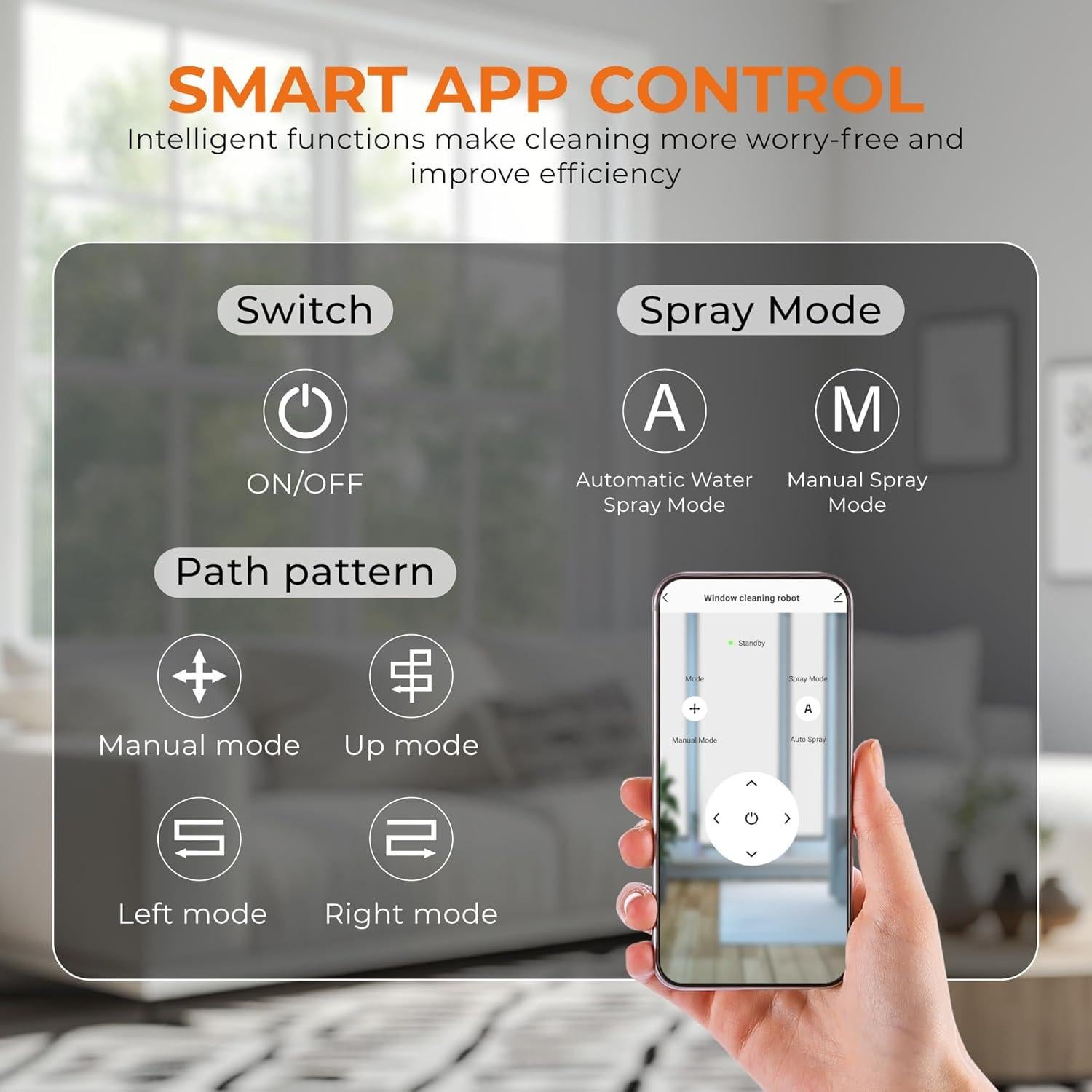 Robot de Limpieza de Ventanas FRUITEAM con Control APP y Remoto