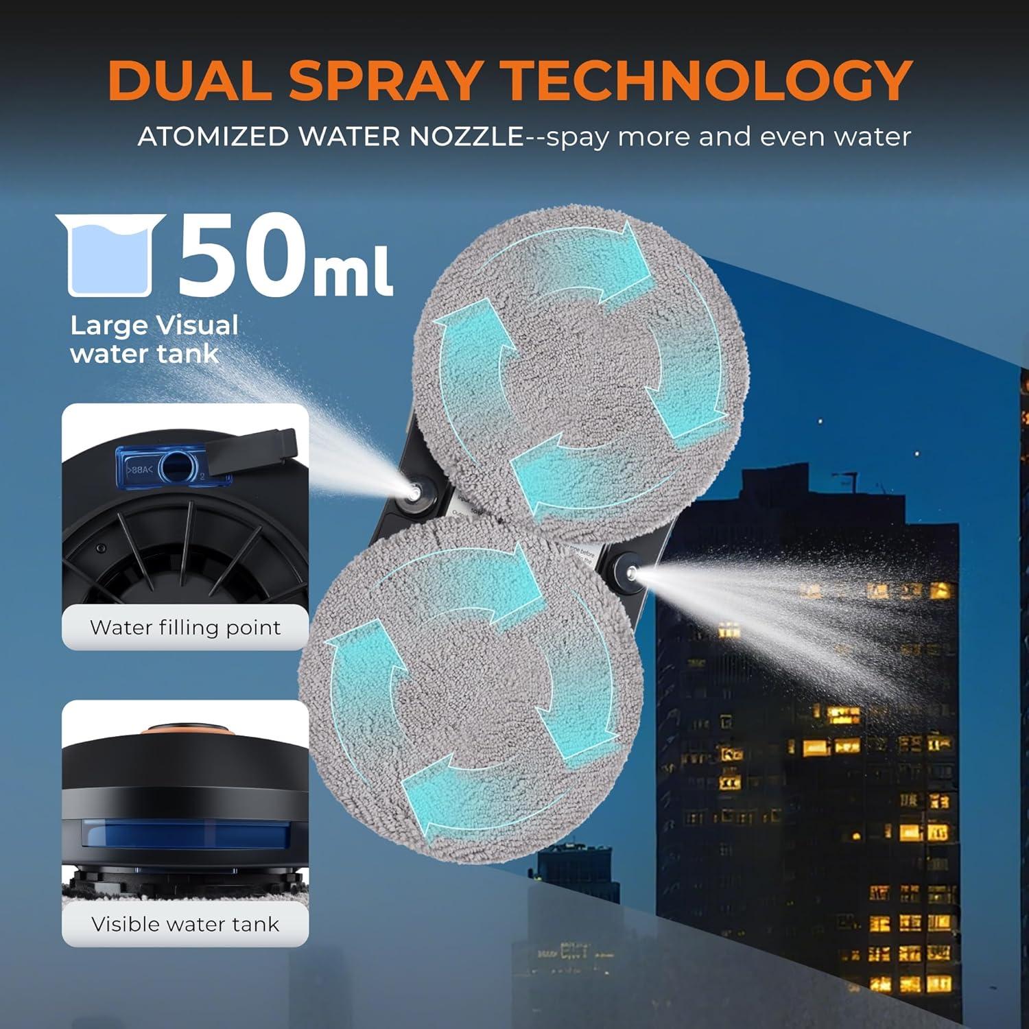 Robot de Limpieza de Ventanas FRUITEAM con Control APP y Remoto