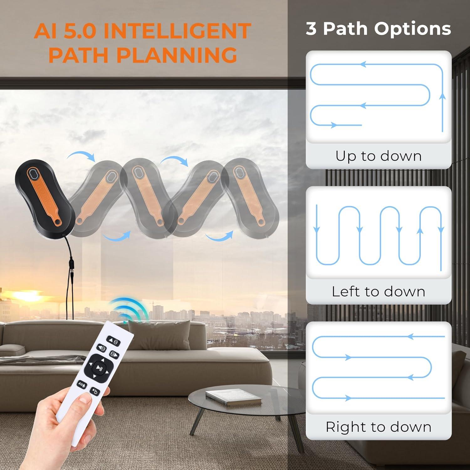 Robot de Limpieza de Ventanas FRUITEAM con Control APP y Remoto