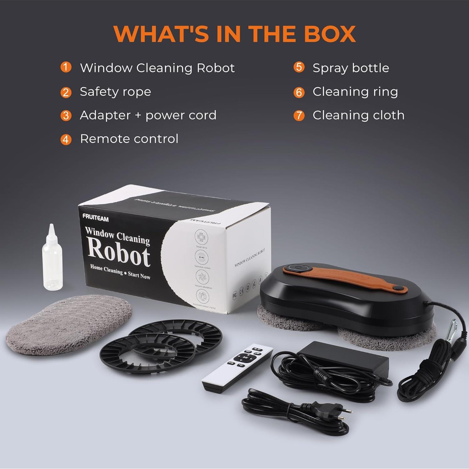 Robot de Limpieza de Ventanas FRUITEAM con Control APP y Remoto