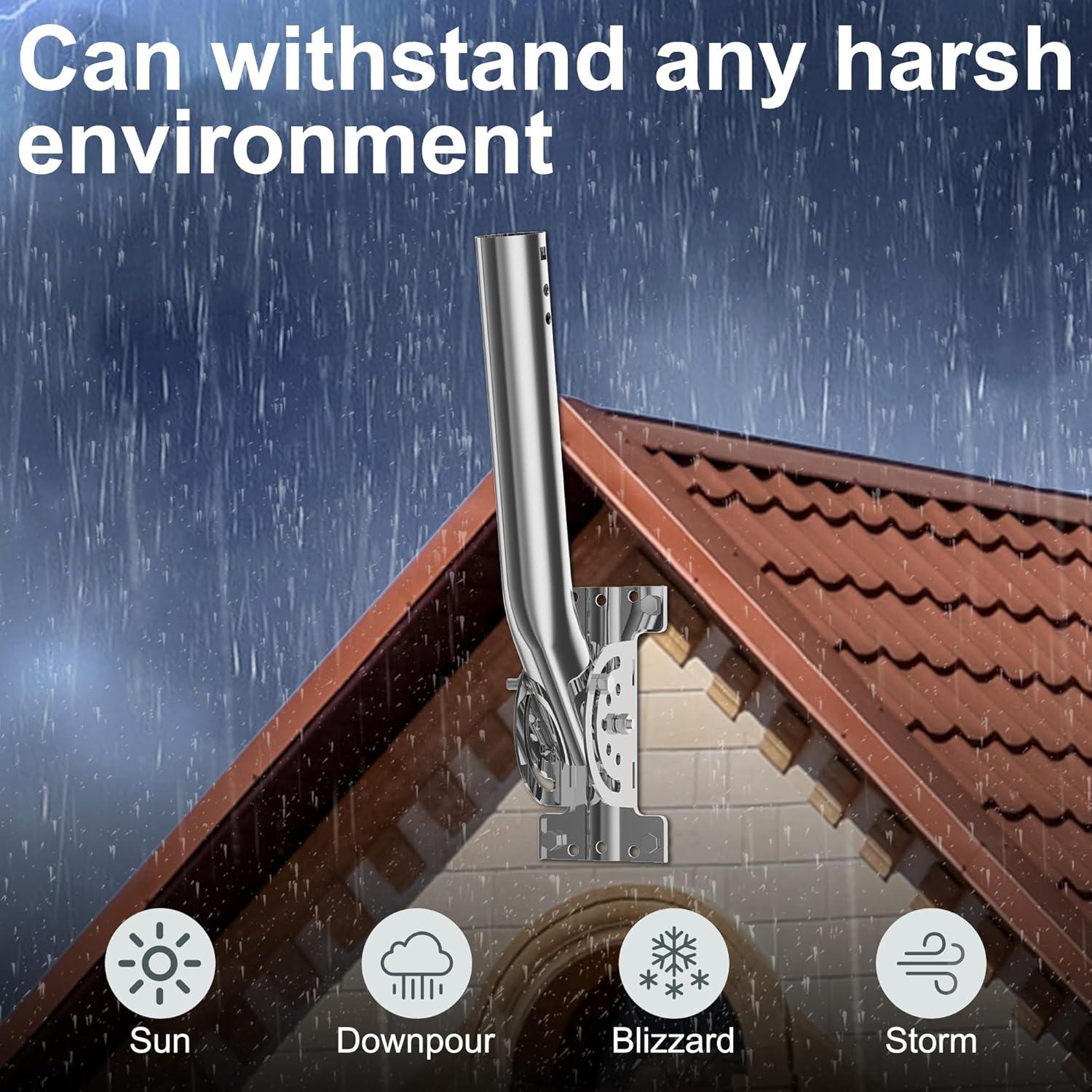 Soporte de Poste de Antena J Bluedery 30.48 cm Acero Inoxidable