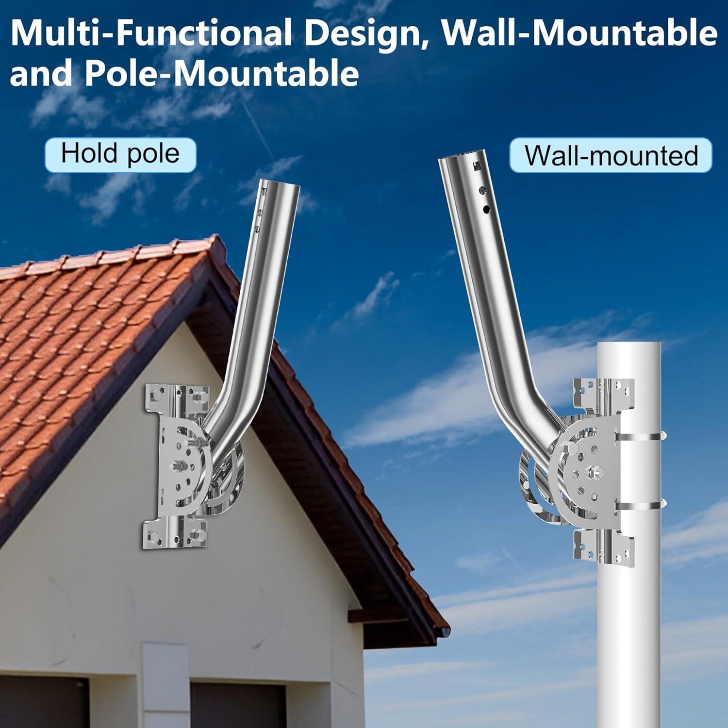 Soporte de Poste de Antena J Bluedery 30.48 cm Acero Inoxidable