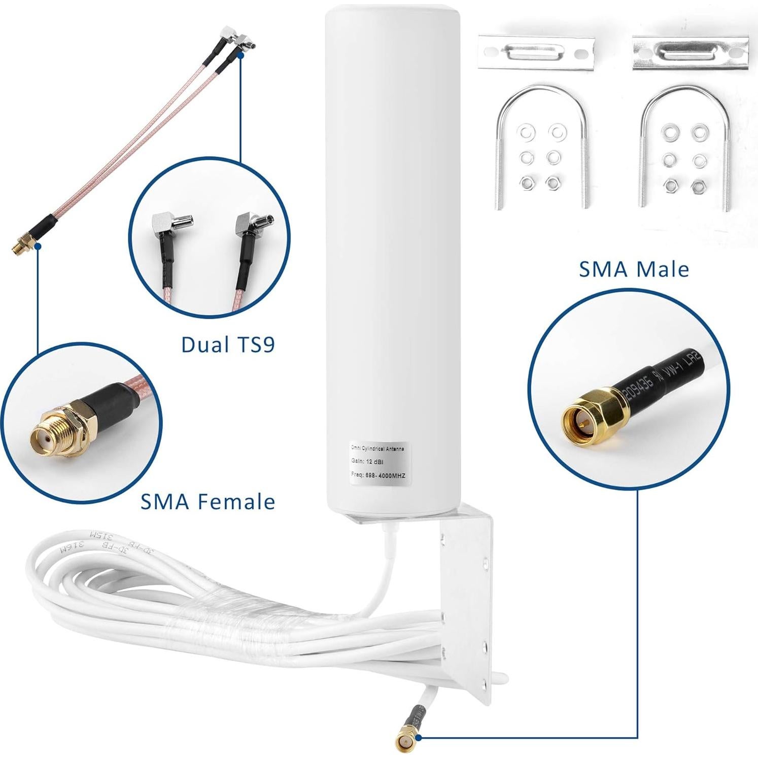 Antena Omnidireccional Exterior ZDTECH 10-12dBi 698-4000MHz
