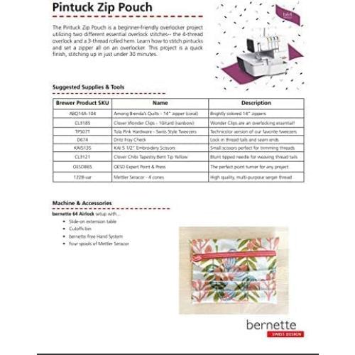 Overlock Bernette B64 Airlock 1300 PPM 16 Puntadas Luz LED