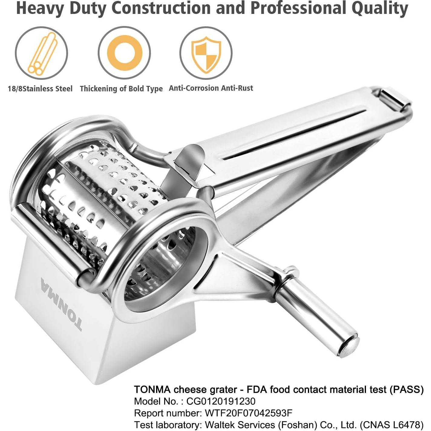 Rallador de Queso Rotatorio TONMA de Acero Inoxidable 18/8