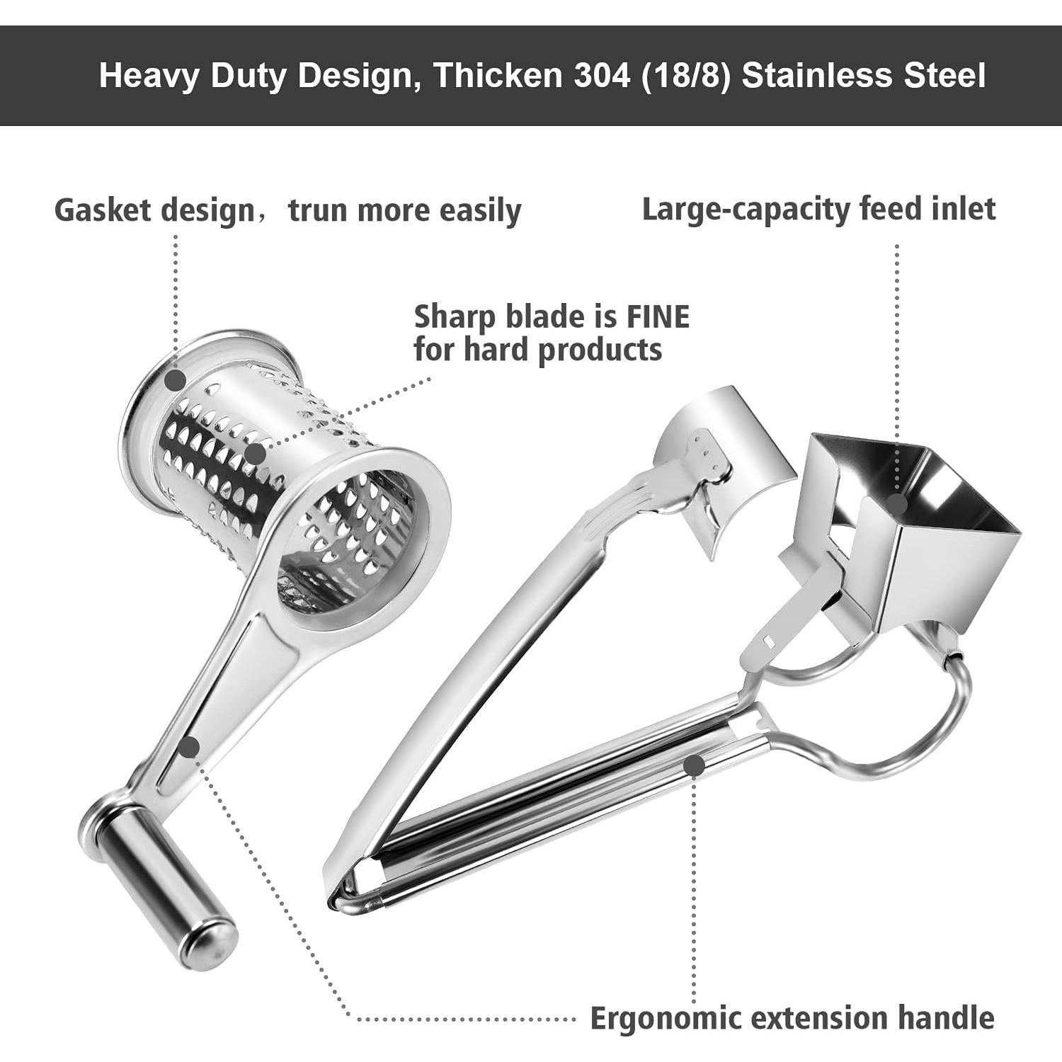 Rallador de Queso Rotatorio TONMA de Acero Inoxidable 18/8