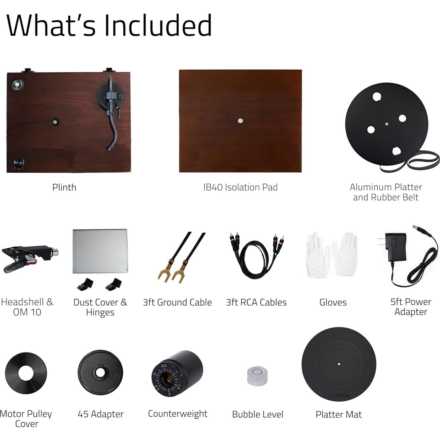 Tocadiscos Fluance RT82 con Cartucho Ortofon OM10 - Nogal