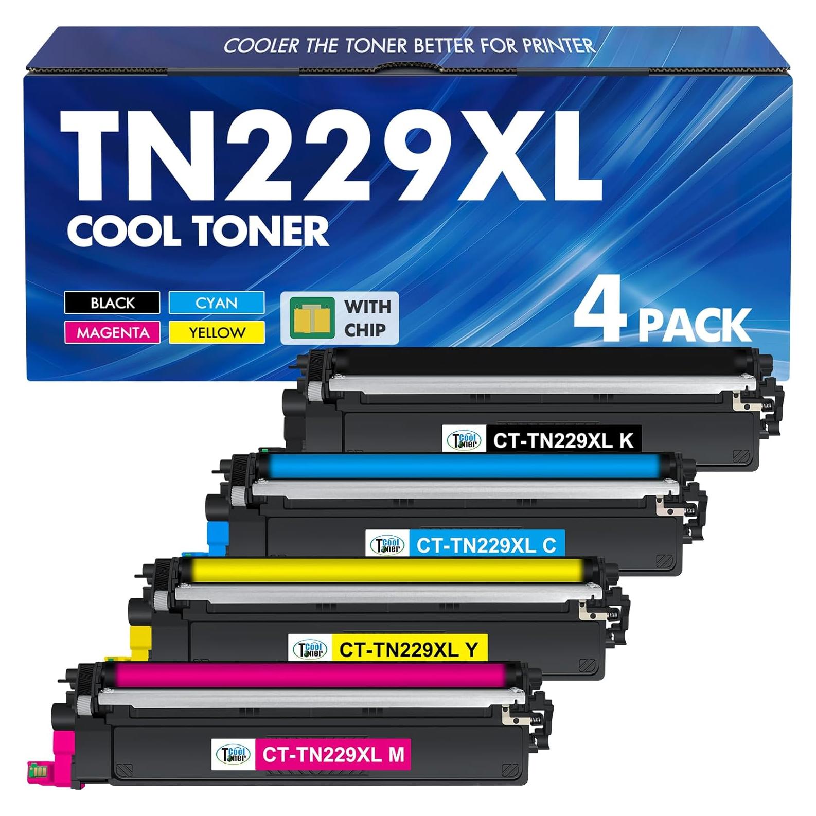 Cartuchos de Tóner Cool Toner TN229XL 4 Pack Compatible Brother