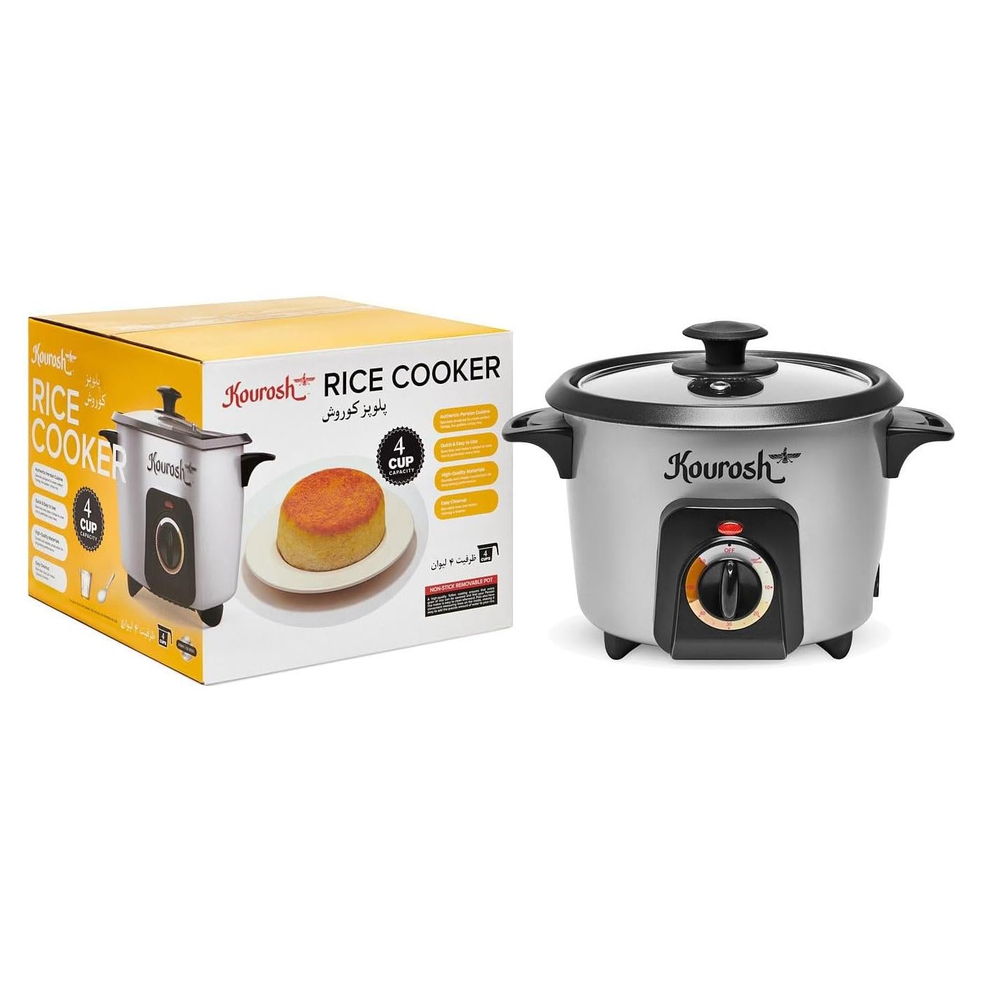 Olla Arrocera Automática YEDI KOUROSH 4 Tazas Acero Inoxidable