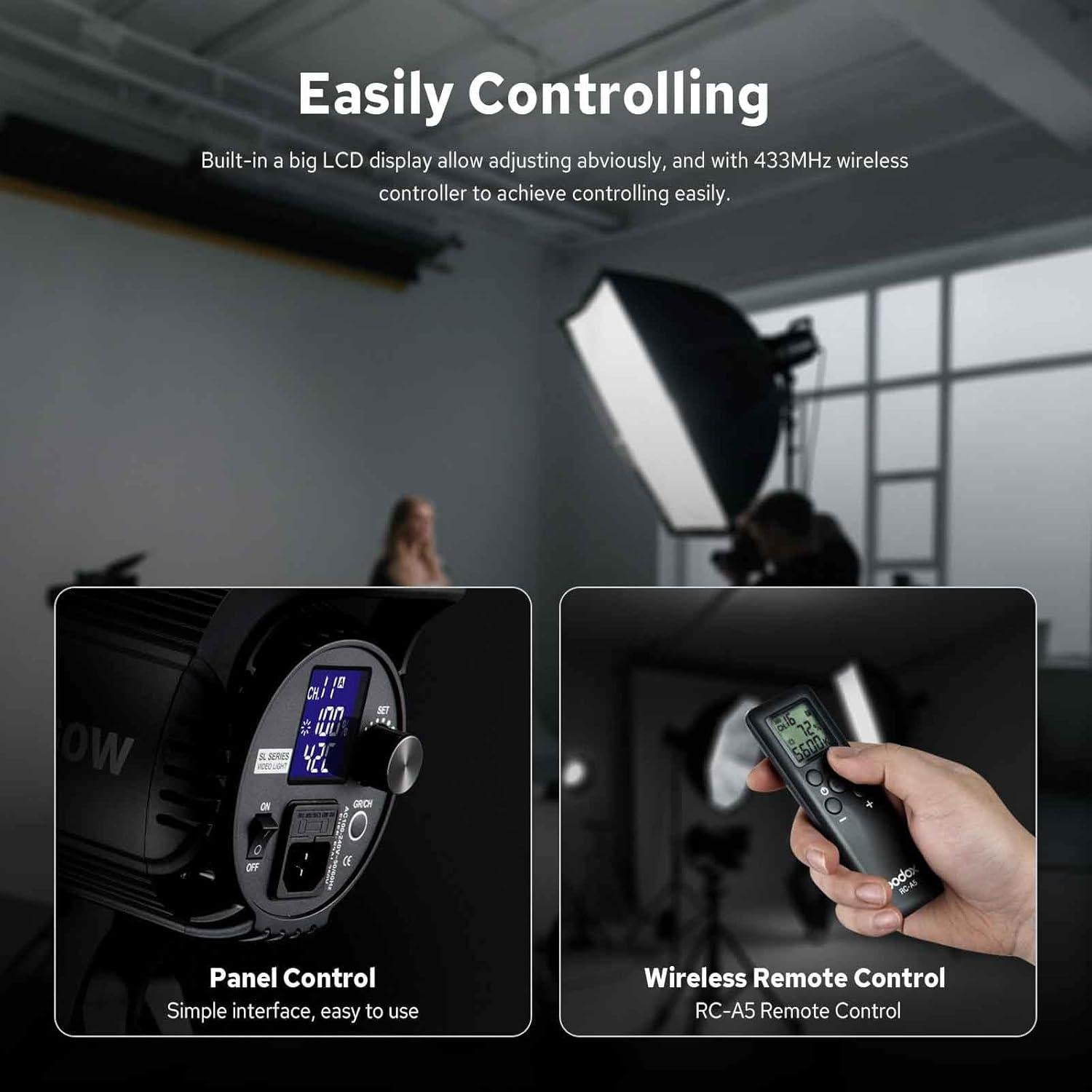 Luz de Video LED Godox SL60W 60W 5600K Control Remoto