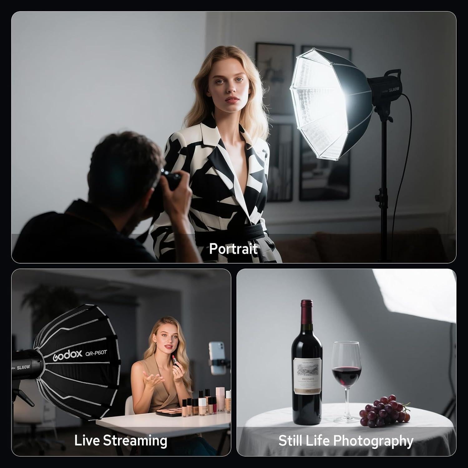 Luz de Video LED Godox SL60W 60W 5600K Control Remoto