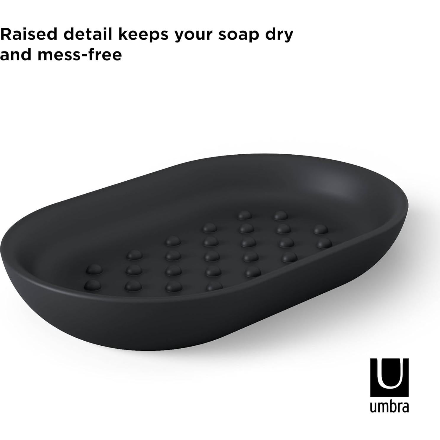 Plato de Jabón Ovalado Umbra Junip Negro 13.81x8.74cm