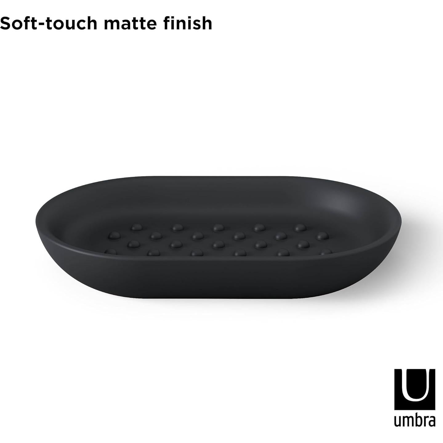 Plato de Jabón Ovalado Umbra Junip Negro 13.81x8.74cm